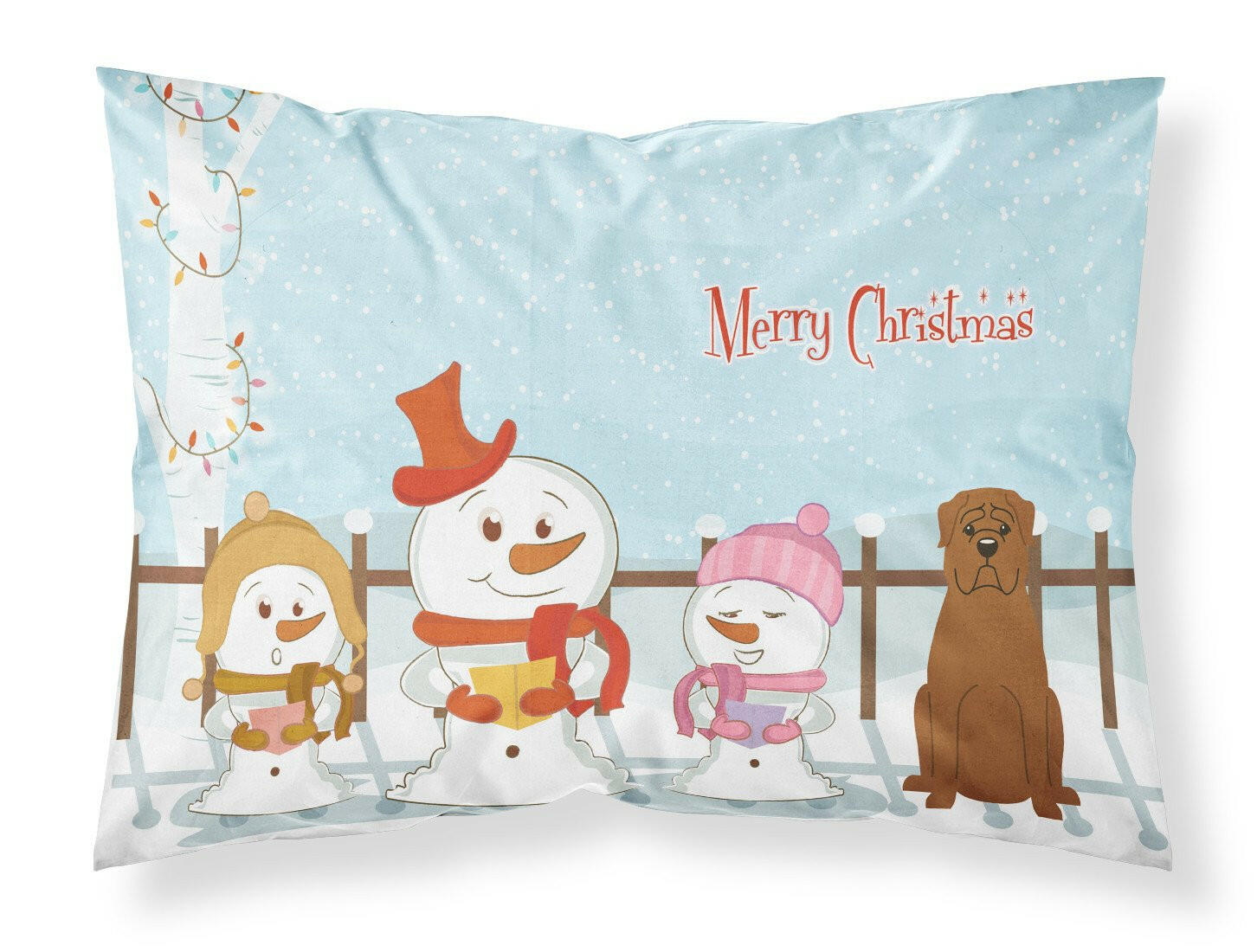 Merry Christmas Carolers Dogue de Bourdeaux Fabric Standard Pillowcase BB2404PILLOWCASE by Caroline's Treasures