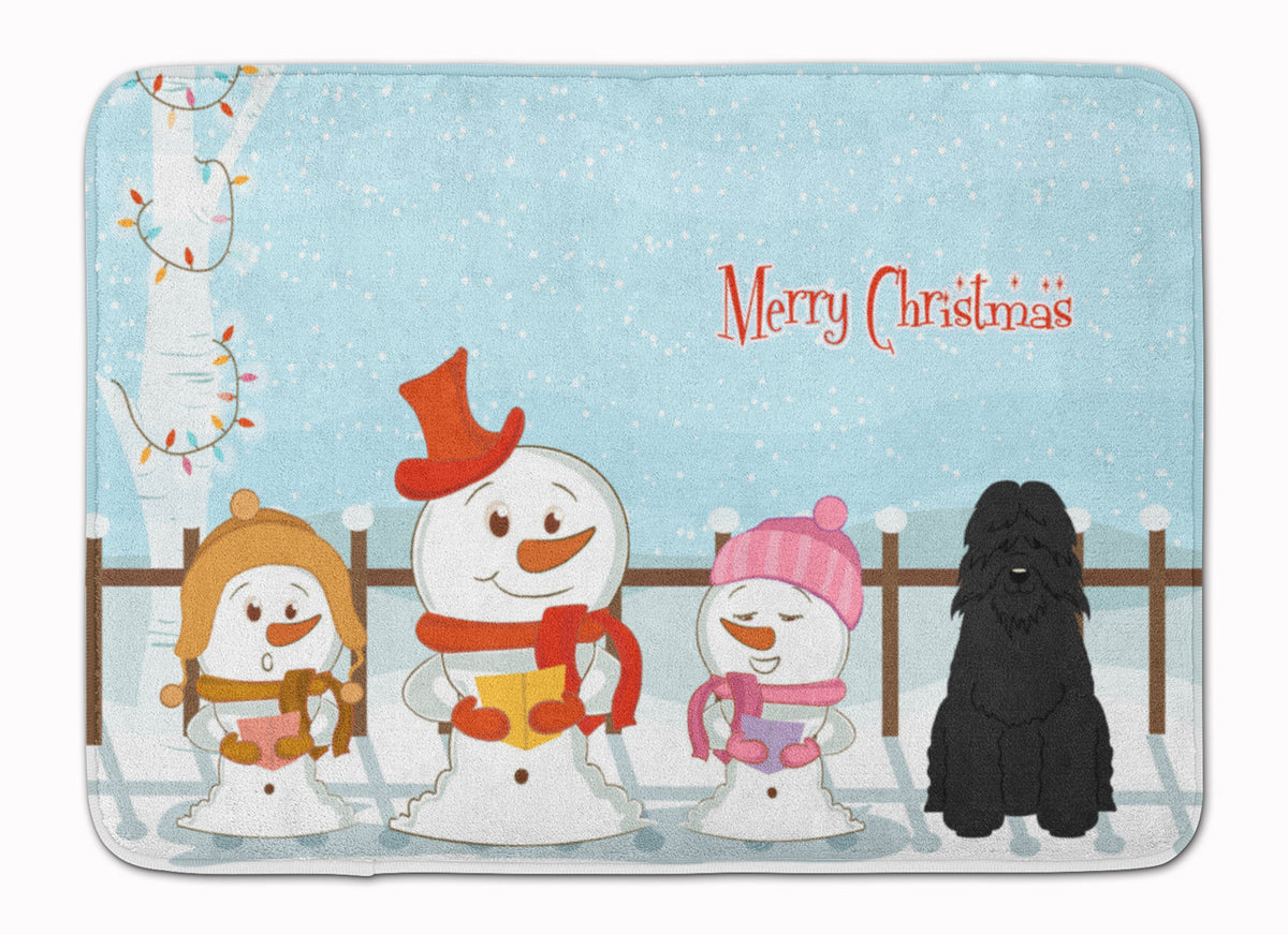 Merry Christmas Carolers Bouvier des Flandres Machine Washable Memory Foam Mat BB2405RUG - the-store.com