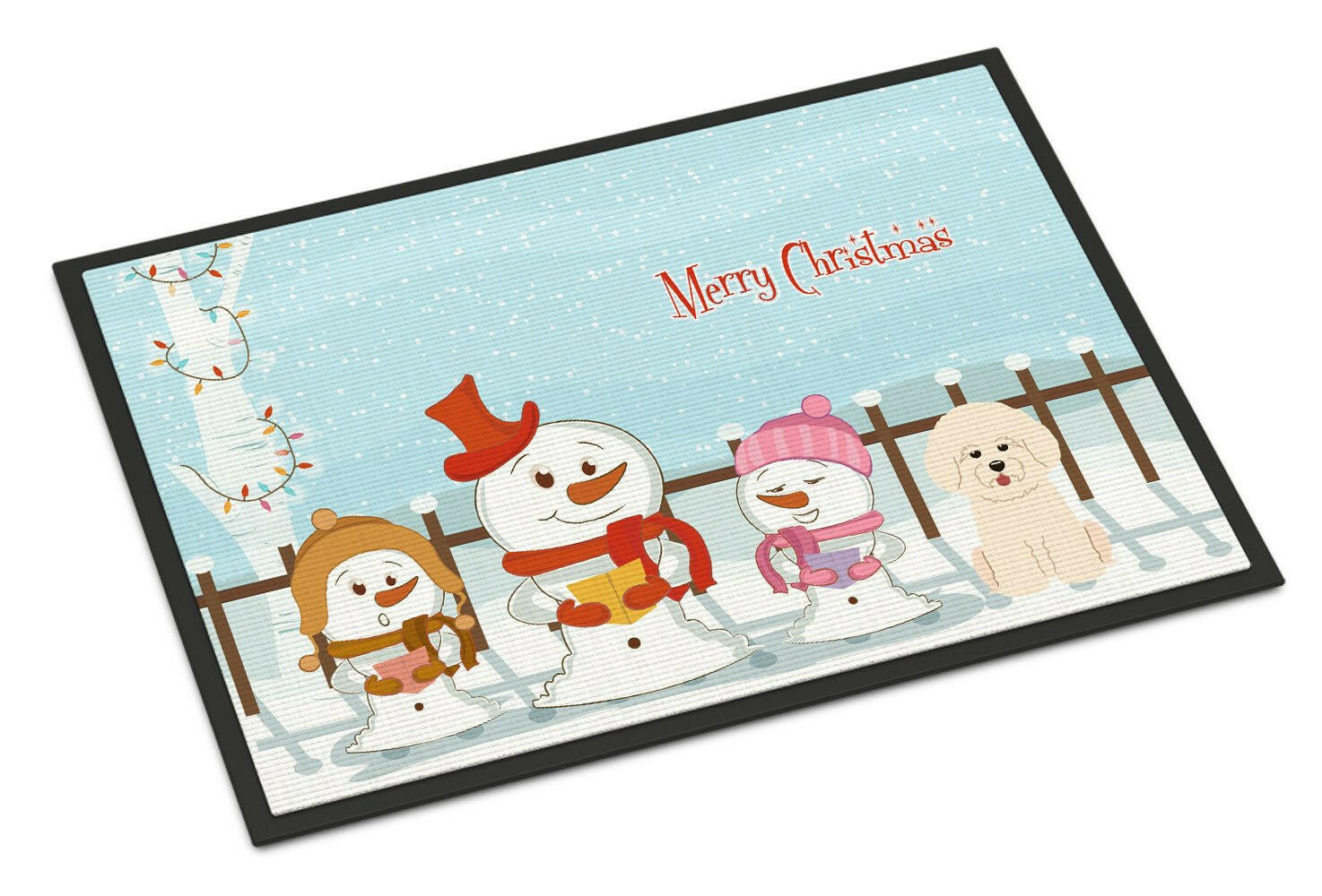 Merry Christmas Carolers Bichon Frise Indoor or Outdoor Mat 24x36 BB2406JMAT - the-store.com