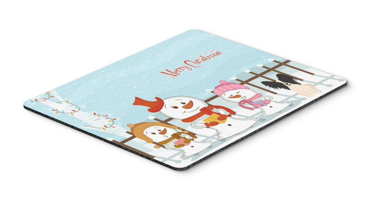 Merry Christmas Carolers Papillon Black White Mouse Pad, Hot Pad or Trivet BB2407MP by Caroline&#39;s Treasures