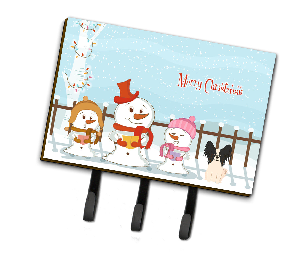 Merry Christmas Carolers Papillon Black White Leash or Key Holder BB2407TH68  the-store.com.