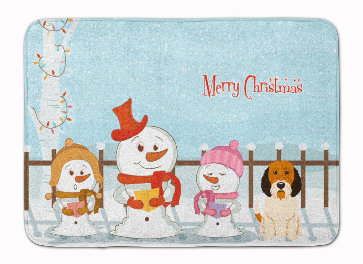 Merry Christmas Carolers Petit Basset Griffon Veenden Machine Washable Memory Foam Mat BB2410RUG - the-store.com