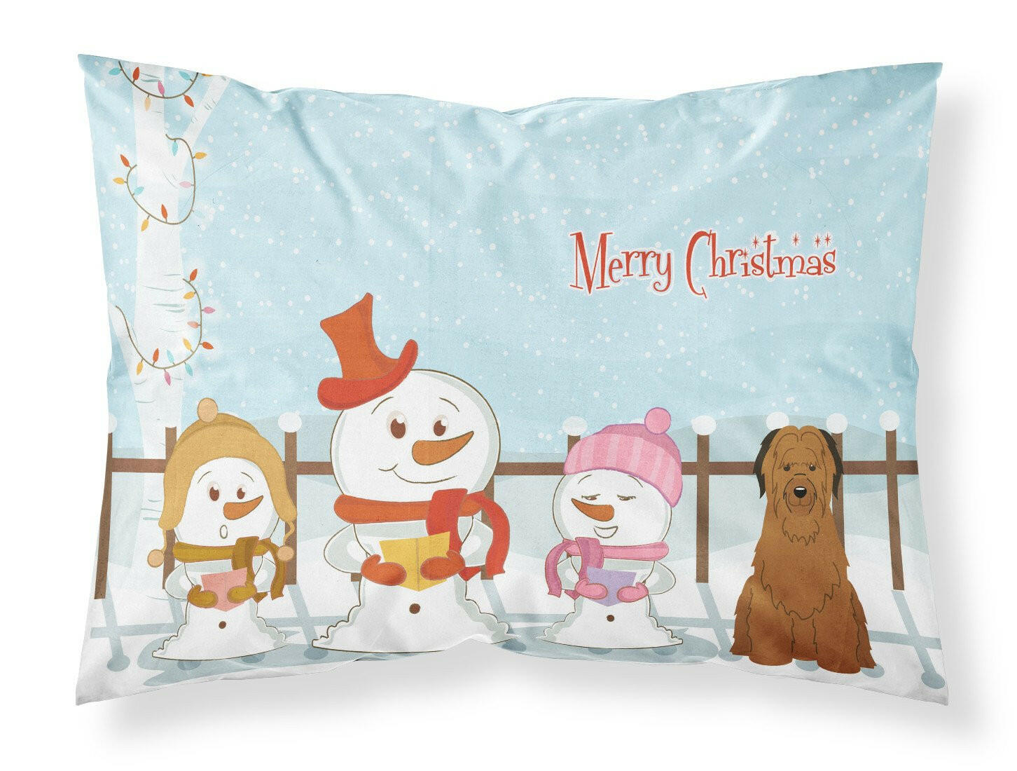 Merry Christmas Carolers Briard Brown Fabric Standard Pillowcase BB2413PILLOWCASE by Caroline's Treasures
