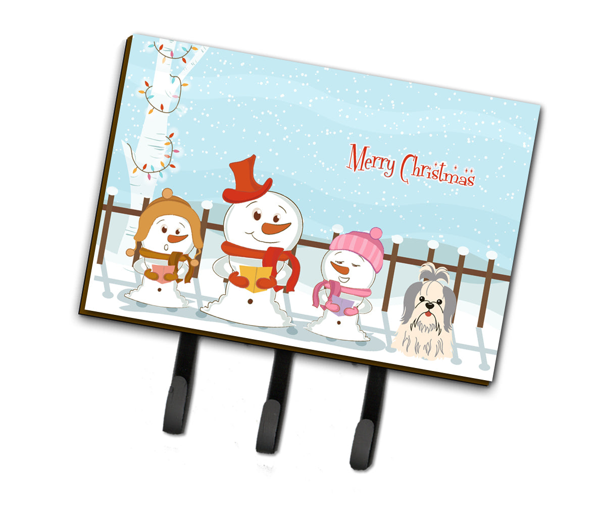 Merry Christmas Carolers Shih Tzu Silver White Leash or Key Holder  the-store.com.