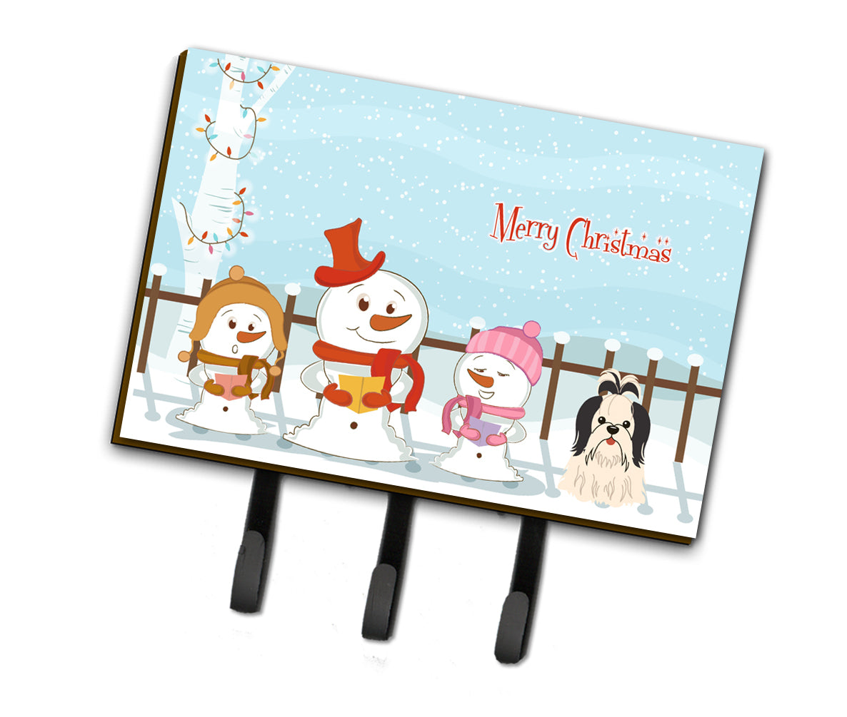 Merry Christmas Carolers Shih Tzu Black White Leash or Key Holder BB2419TH68  the-store.com.