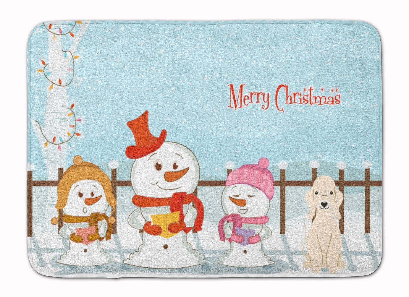 Merry Christmas Carolers Bedlington Terrier Sandy Machine Washable Memory Foam Mat BB2422RUG - the-store.com