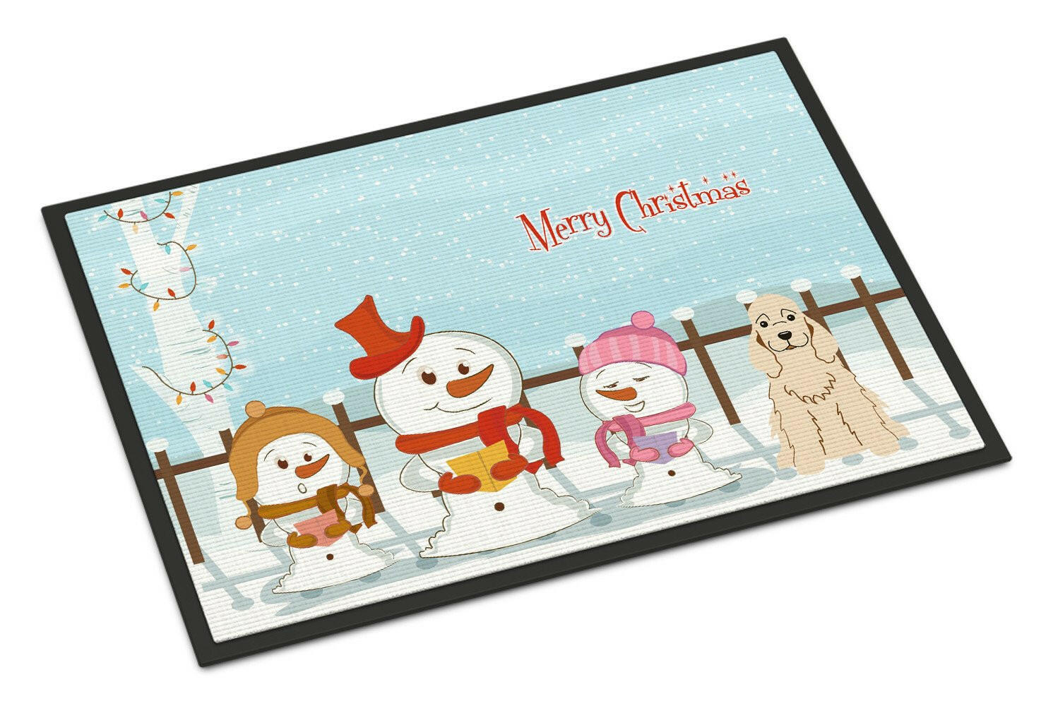 Merry Christmas Carolers Cocker Spaniel Buff Indoor or Outdoor Mat 24x36 BB2425JMAT - the-store.com