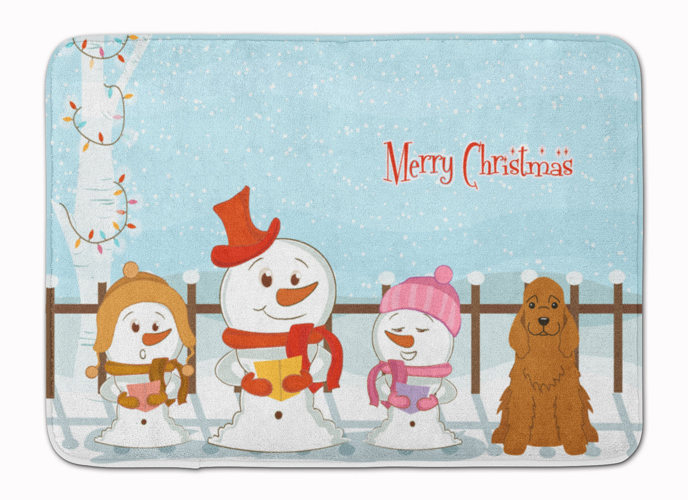 Merry Christmas Carolers Cocker Spaniel Red Machine Washable Memory Foam Mat BB2426RUG - the-store.com