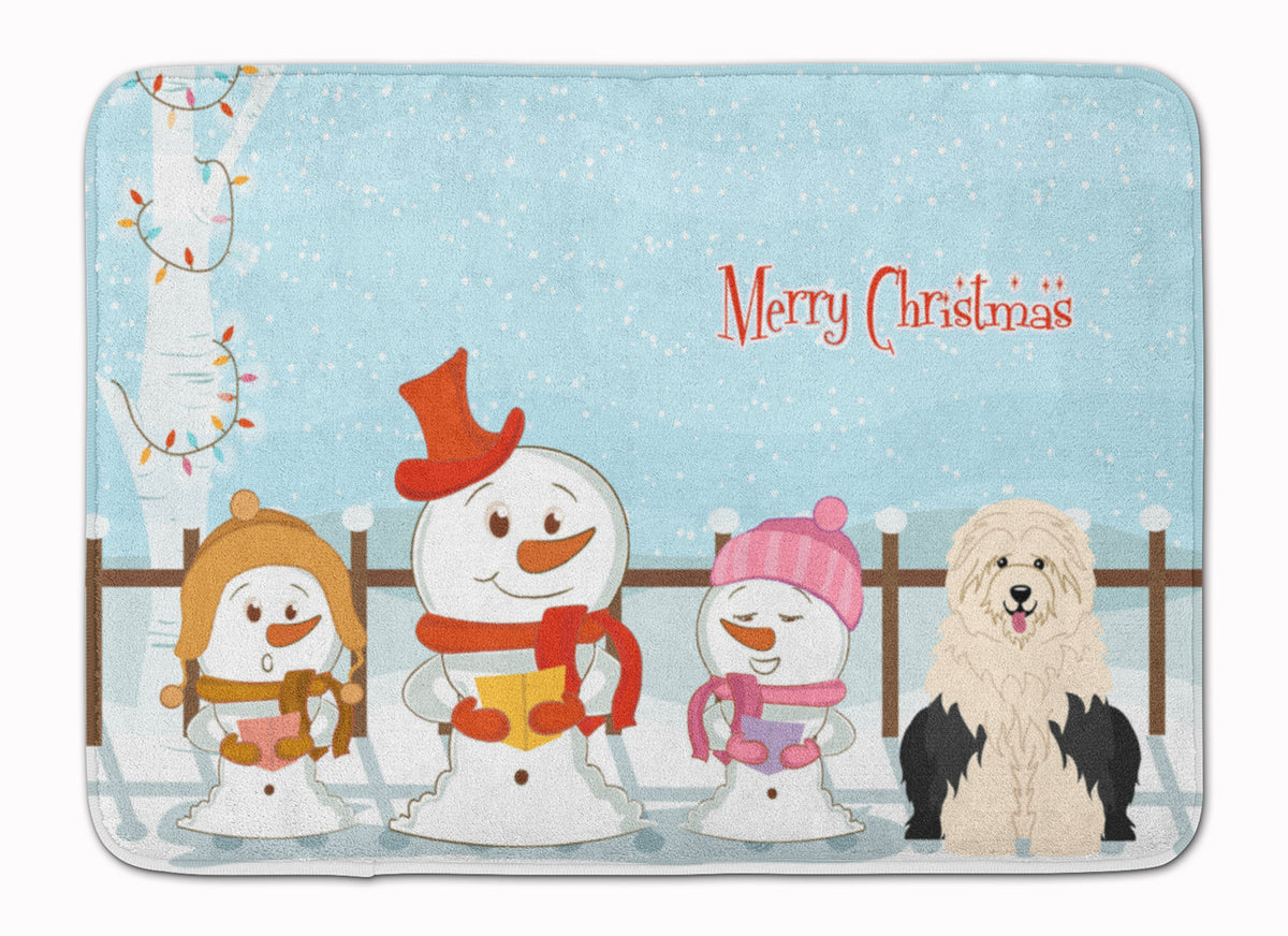 Merry Christmas Carolers Old English Sheepdog Machine Washable Memory Foam Mat BB2427RUG - the-store.com