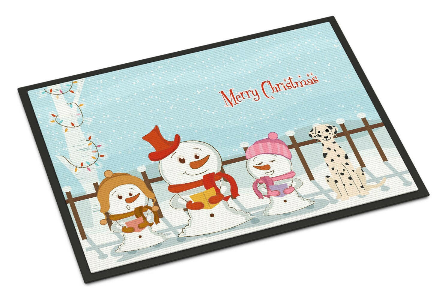 Merry Christmas Carolers Dalmatian Indoor or Outdoor Mat 24x36 BB2428JMAT - the-store.com