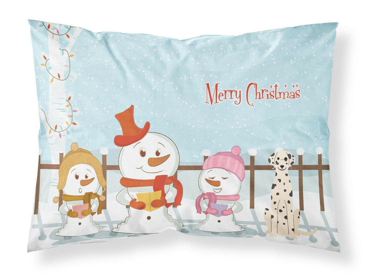Merry Christmas Carolers Dalmatian Fabric Standard Pillowcase BB2428PILLOWCASE by Caroline&#39;s Treasures
