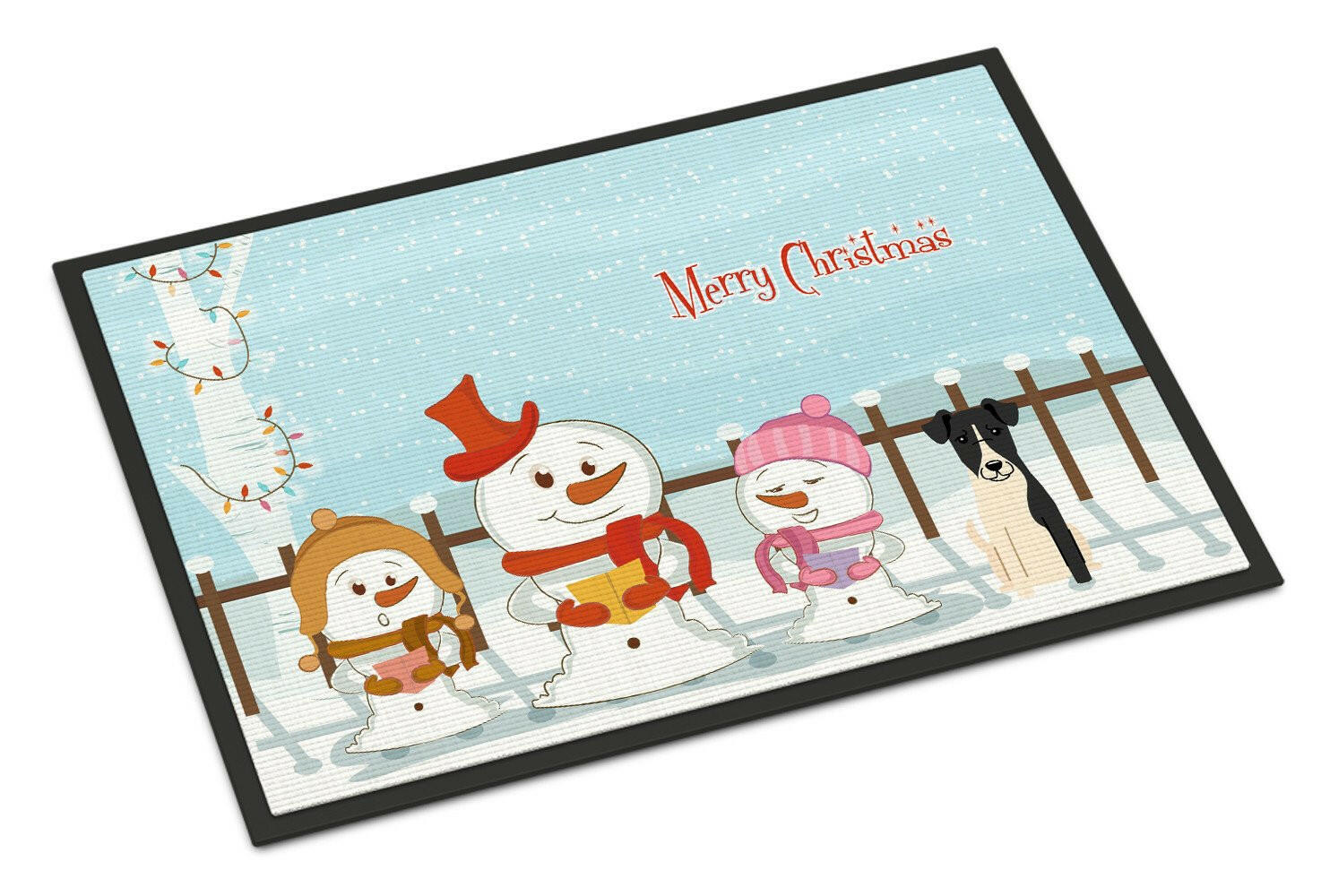 Merry Christmas Carolers Smooth Fox Terrier Indoor or Outdoor Mat 24x36 BB2429JMAT - the-store.com