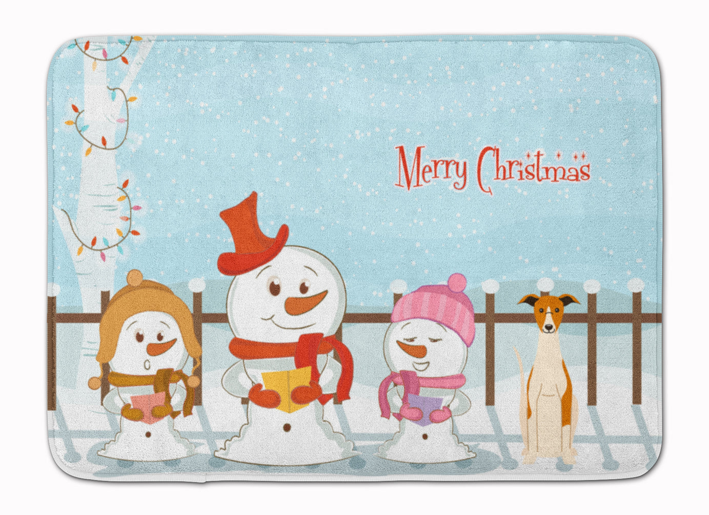 Merry Christmas Carolers Whippet Machine Washable Memory Foam Mat BB2430RUG - the-store.com