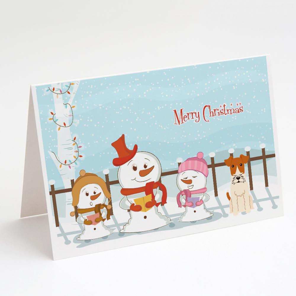 Buy this Merry Christmas Carolers Wire Fox Terrier Greeting Cards and Envelopes Pack of 8