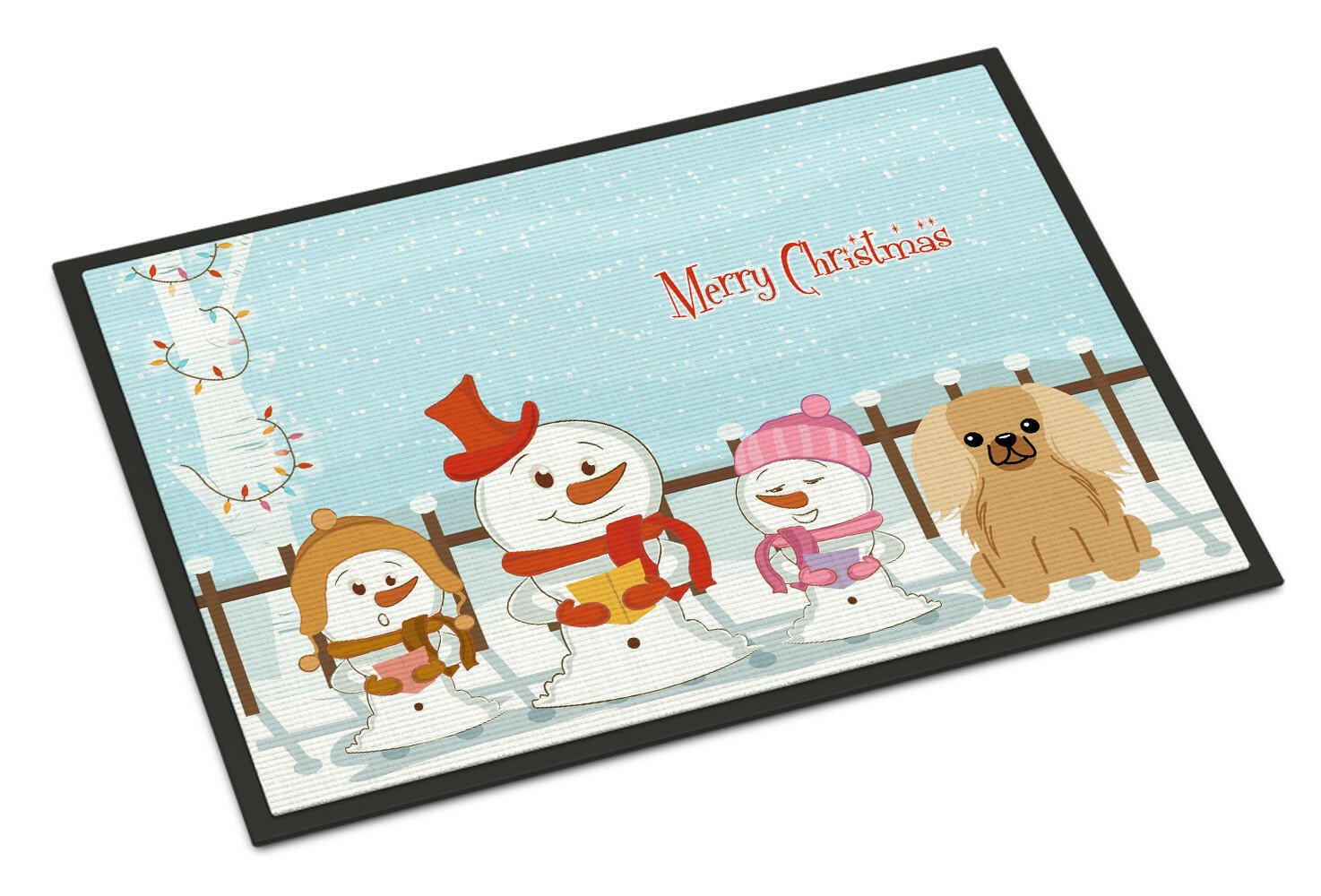 Merry Christmas Carolers Pekingnese Fawn Sable Indoor or Outdoor Mat 18x27 BB2435MAT - the-store.com