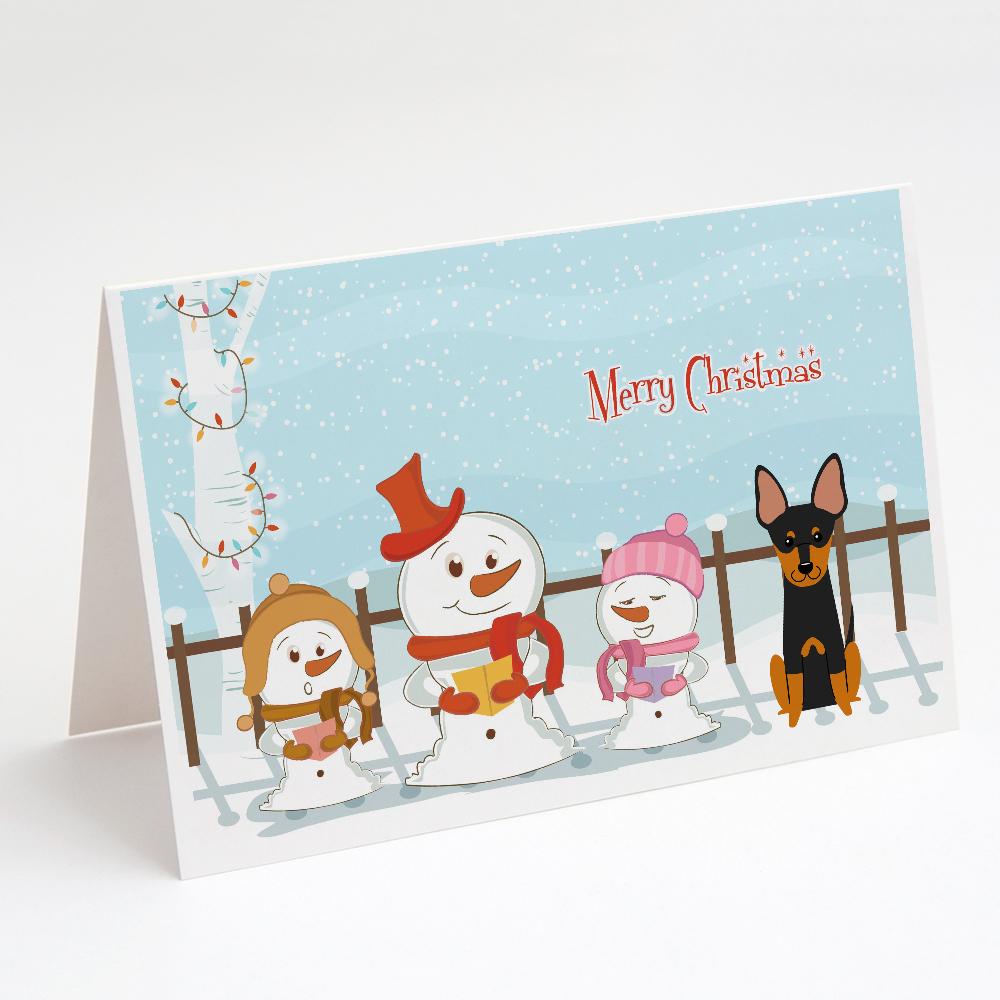 Buy this Merry Christmas Carolers English Toy Terrier Greeting Cards and Envelopes Pack of 8