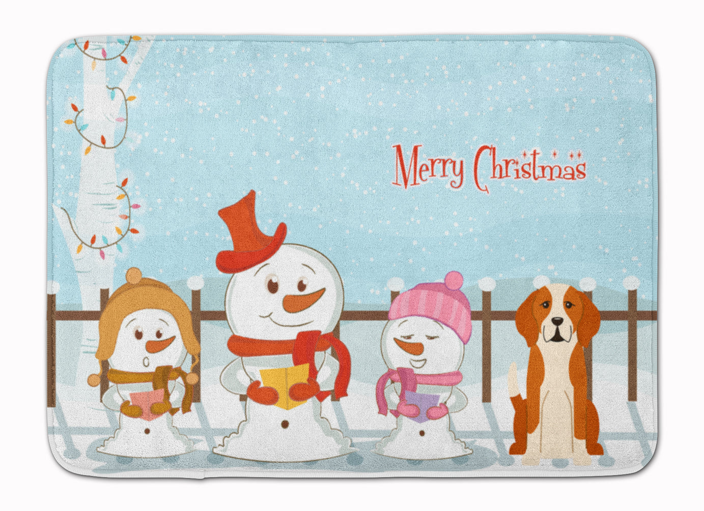 Merry Christmas Carolers English Foxhound Machine Washable Memory Foam Mat BB2441RUG - the-store.com