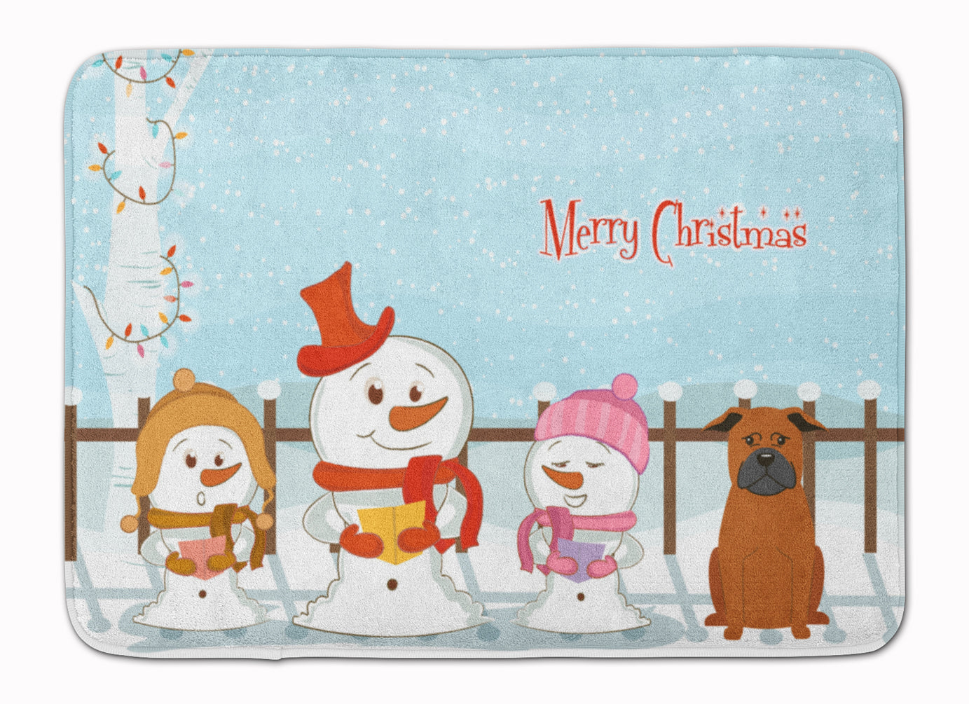 Merry Christmas Carolers Chinese Chongqing Dog Machine Washable Memory Foam Mat BB2442RUG - the-store.com