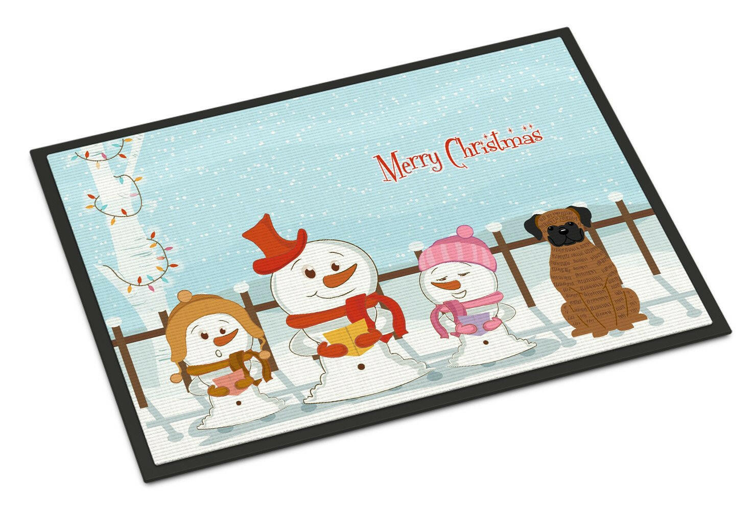 Merry Christmas Carolers Brindle Boxer Indoor or Outdoor Mat 24x36 BB2448JMAT - the-store.com