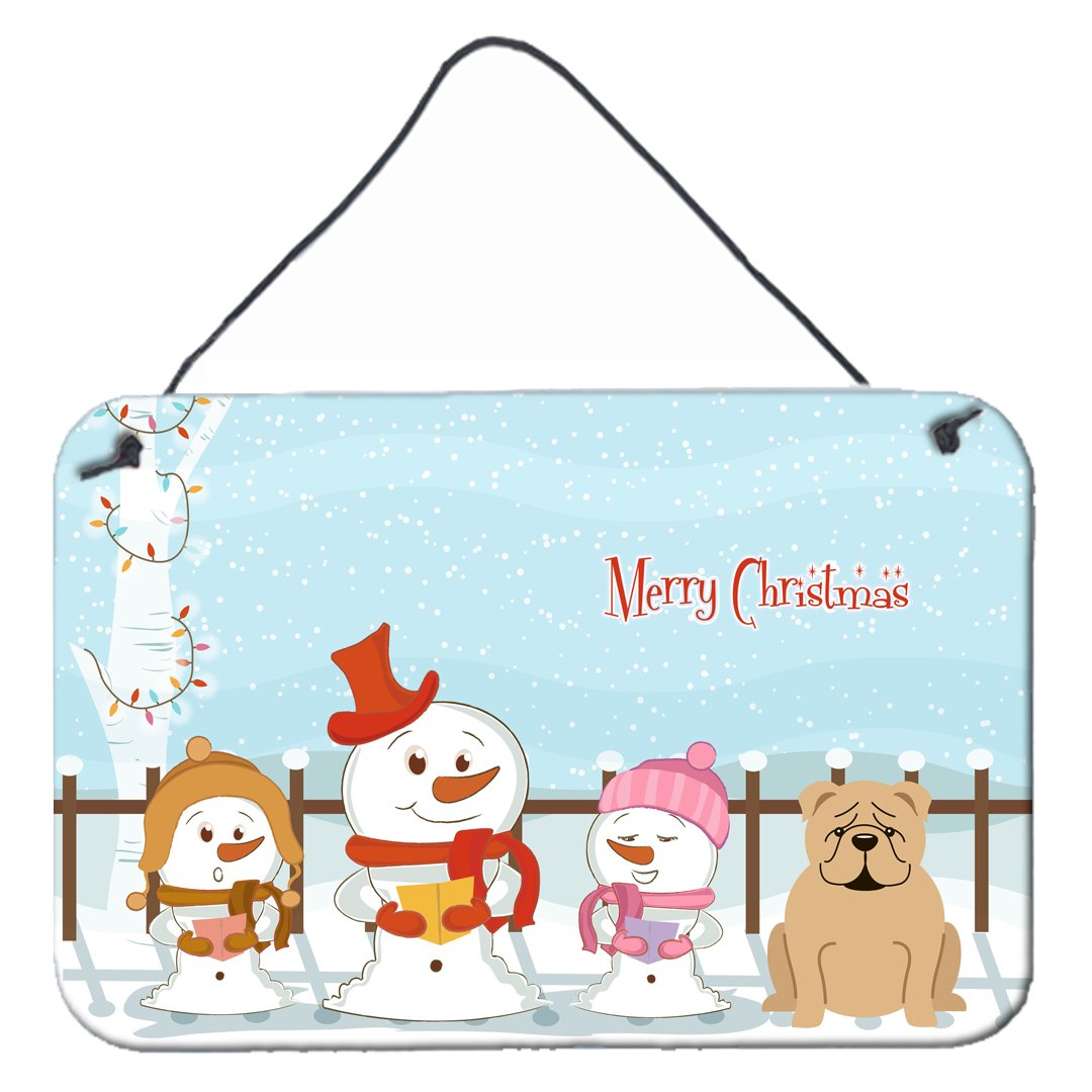 Merry Christmas Carolers English Bulldog Fawn Wall or Door Hanging Prints by Caroline&#39;s Treasures