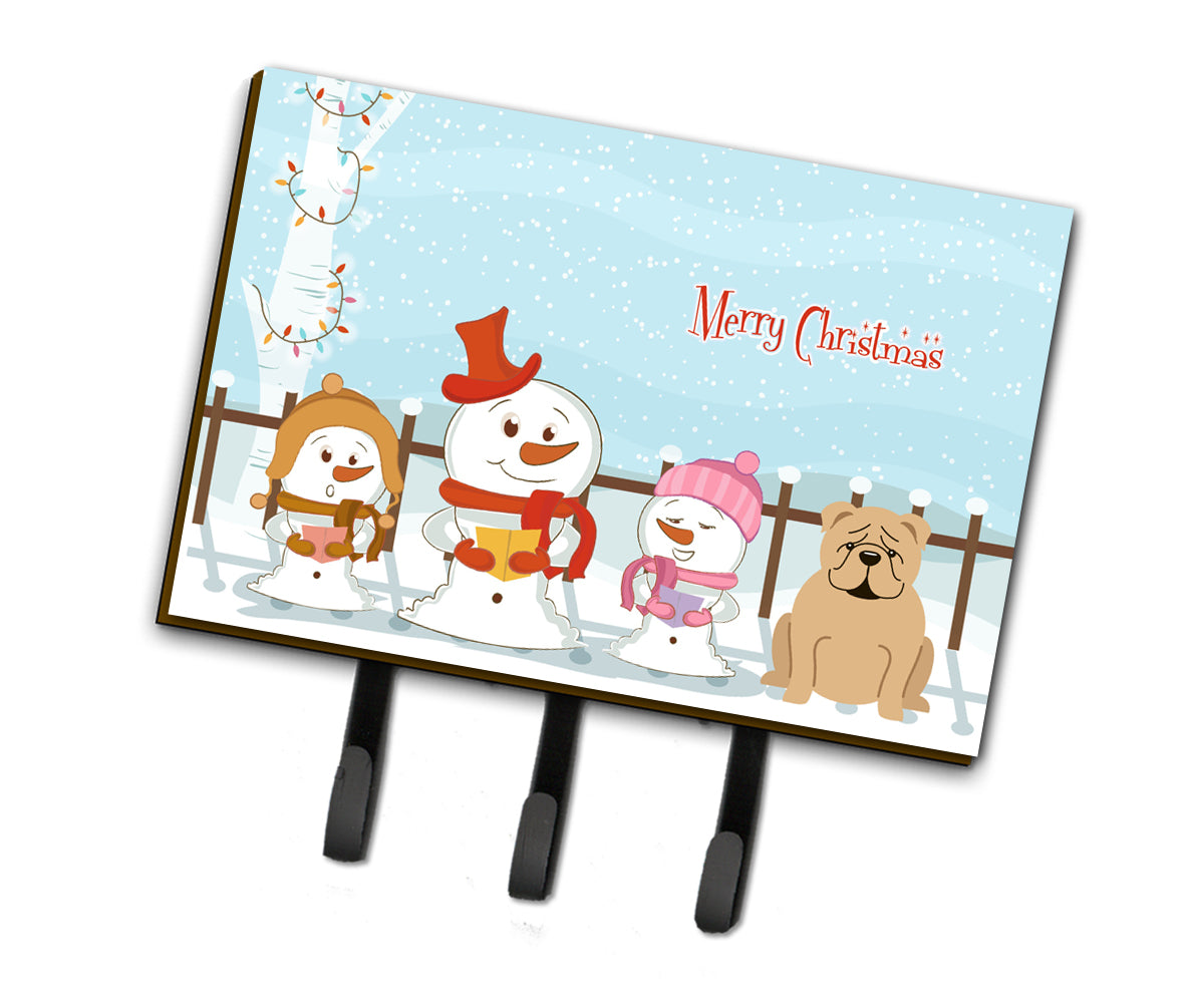 Merry Christmas Carolers English Bulldog Fawn Leash or Key Holder BB2455TH68  the-store.com.