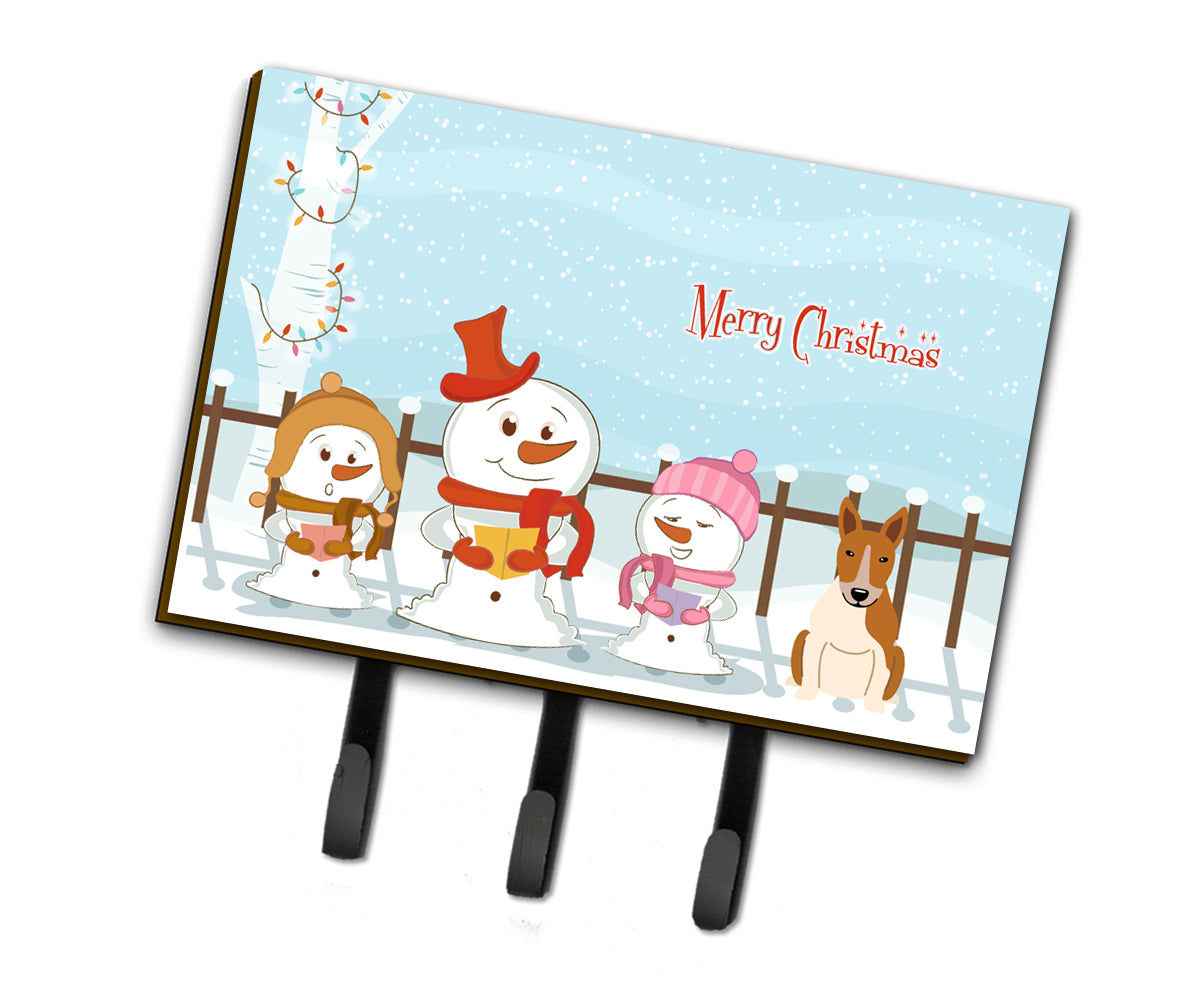 Merry Christmas Carolers Bull Terrier Red White Leash or Key Holder BB2466TH68  the-store.com.