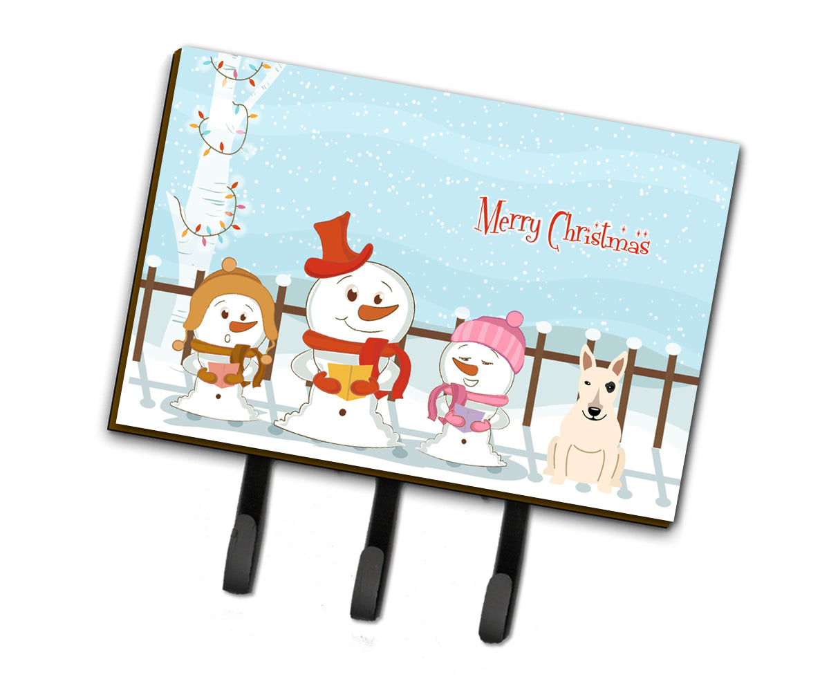 Merry Christmas Carolers Bull Terrier White Leash or Key Holder BB2469TH68  the-store.com.