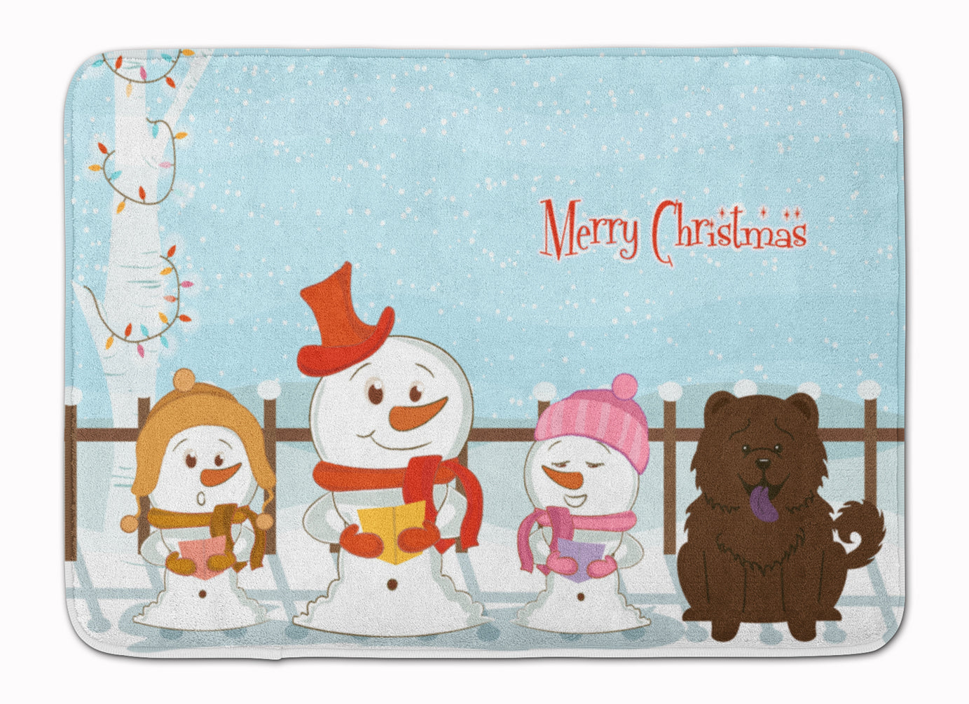 Merry Christmas Carolers Chow Chow Chocolate Machine Washable Memory Foam Mat BB2472RUG - the-store.com