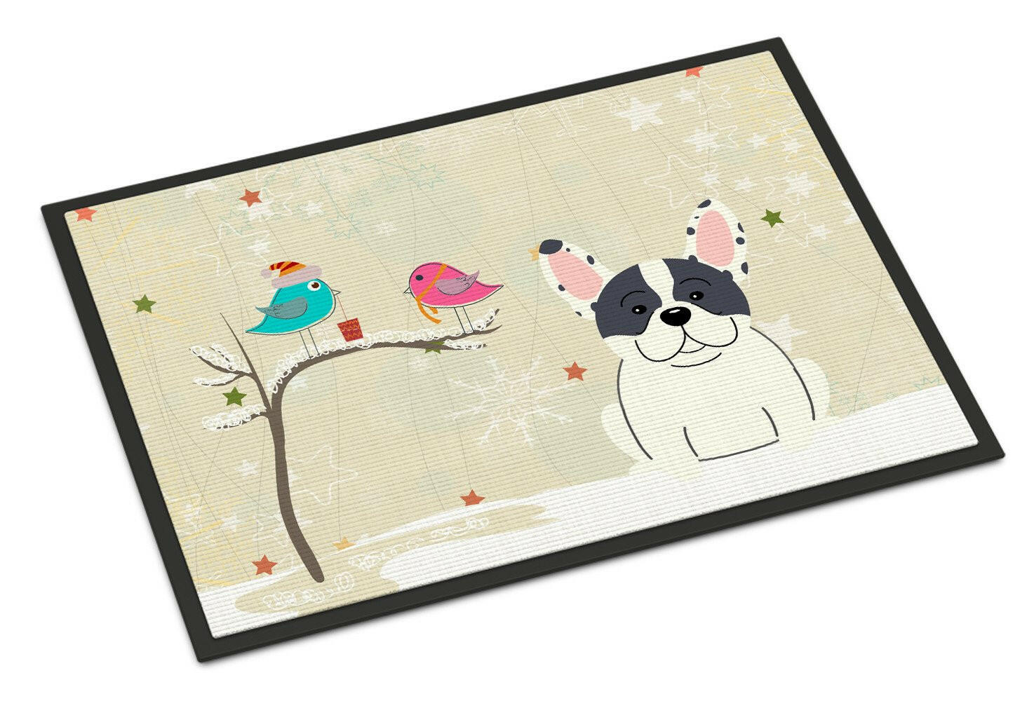 Christmas Presents between Friends French Bulldog Piebald Indoor or Outdoor Mat 18x27 BB2483MAT - the-store.com