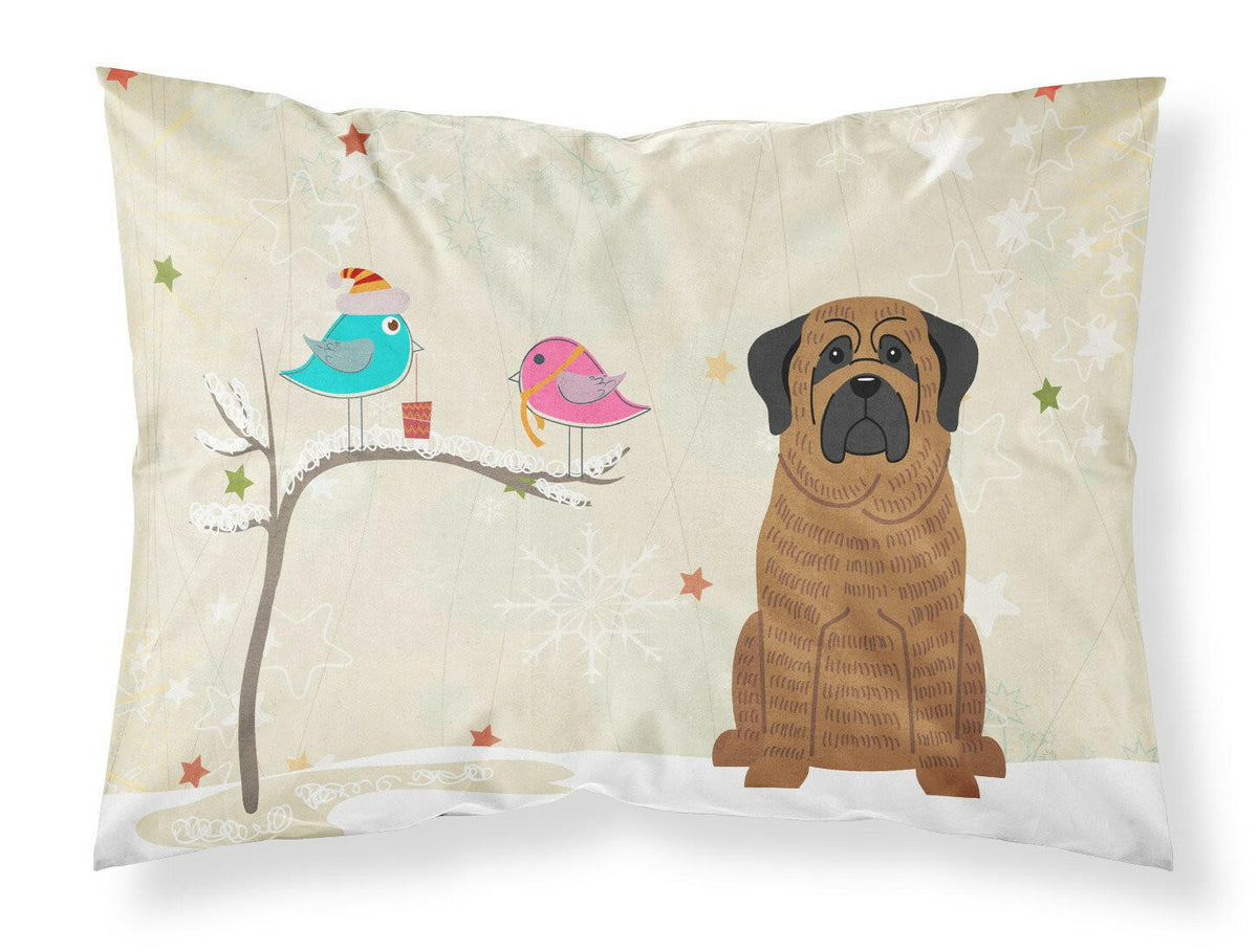 Christmas Presents between Friends Mastiff Brindle Fabric Standard Pillowcase BB2487PILLOWCASE by Caroline&#39;s Treasures