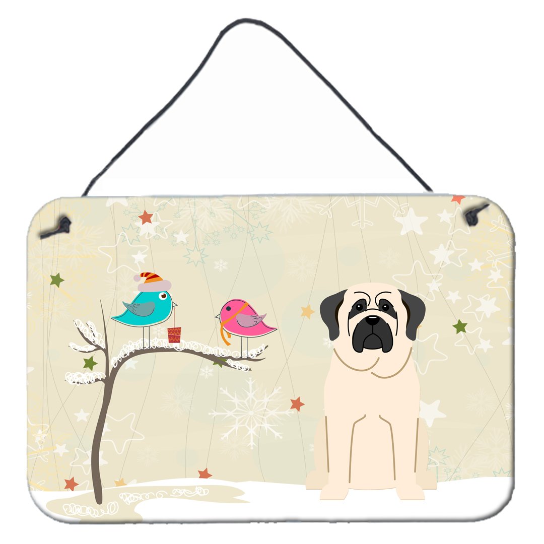 Christmas Presents between Friends Mastiff White Wall or Door Hanging Prints BB2489DS812 by Caroline&#39;s Treasures