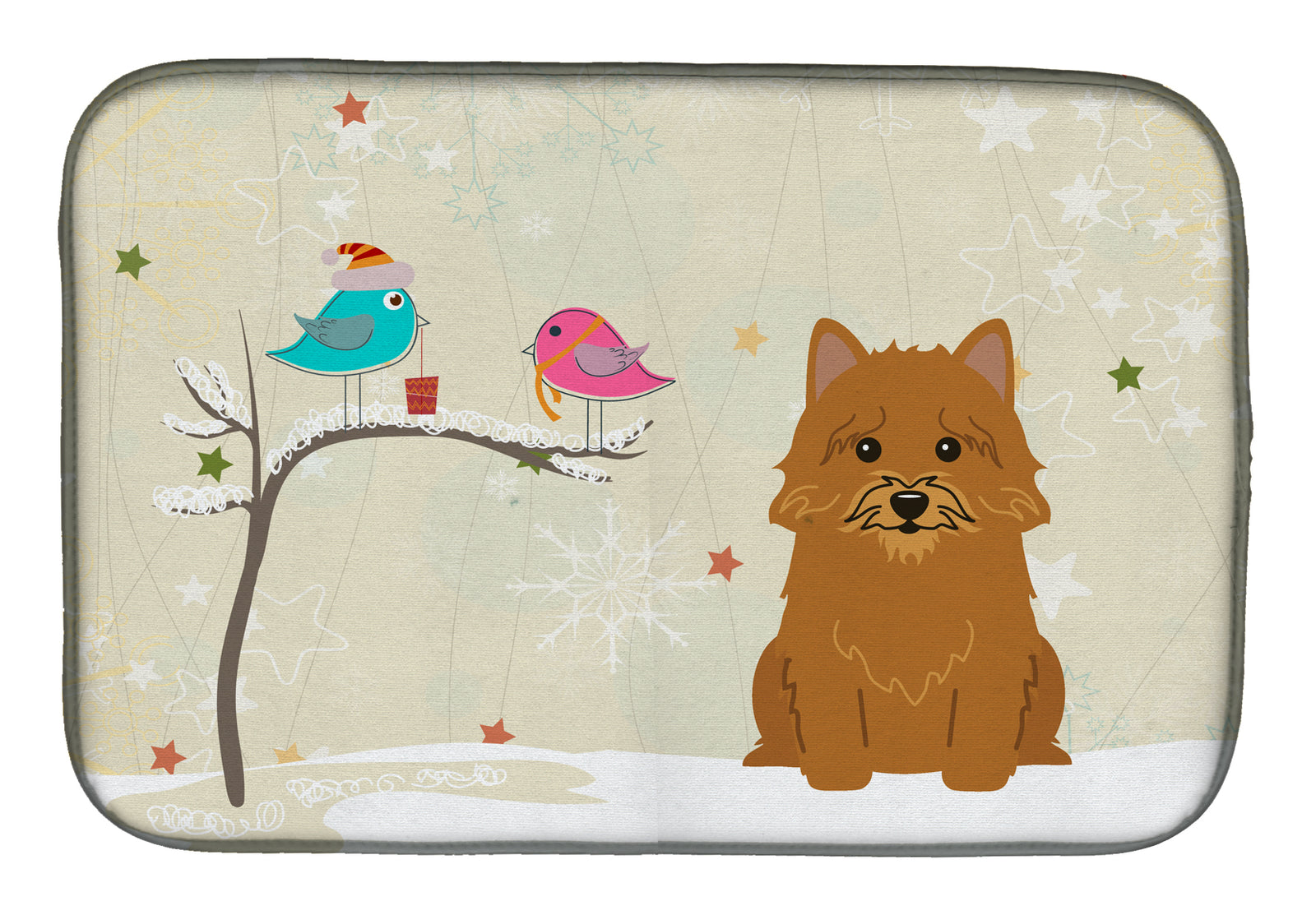 Christmas Presents between Friends Norwich Terrier Dish Drying Mat BB2492DDM  the-store.com.