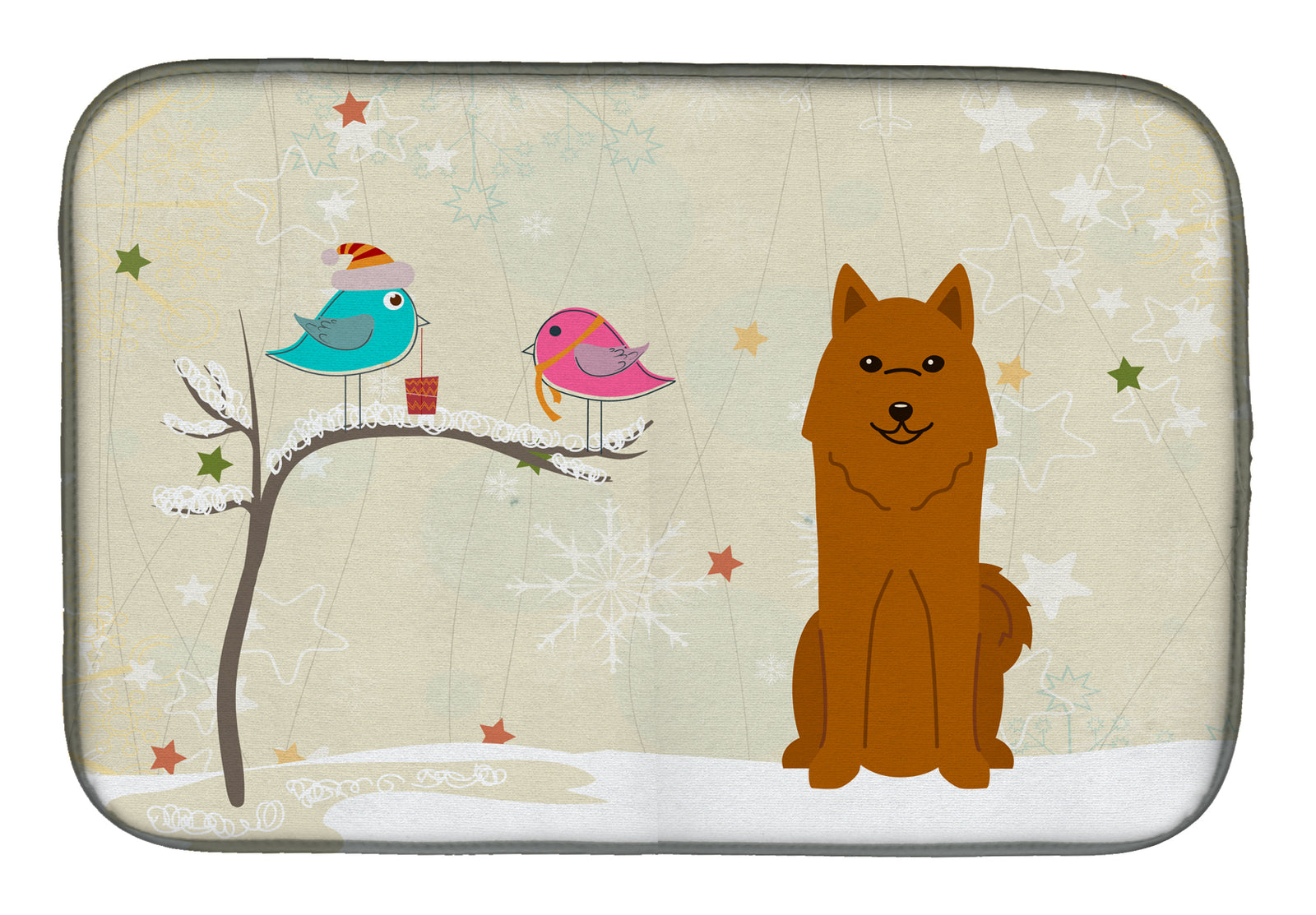 Christmas Presents between Friends Karelian Bear Dog Dish Drying Mat BB2494DDM  the-store.com.