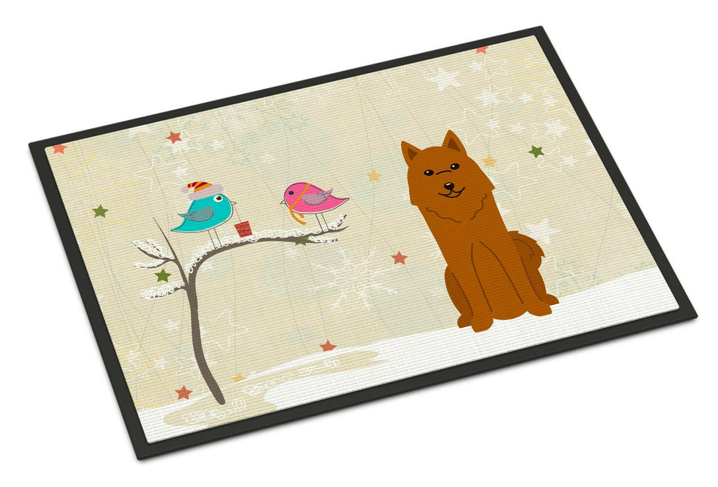 Christmas Presents between Friends Karelian Bear Dog Indoor or Outdoor Mat 24x36 BB2494JMAT - the-store.com