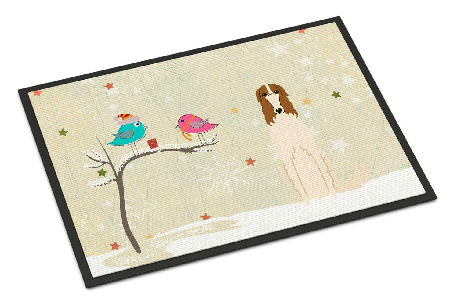 Christmas Presents between Friends Borzoi Indoor or Outdoor Mat 18x27 BB2495MAT - the-store.com