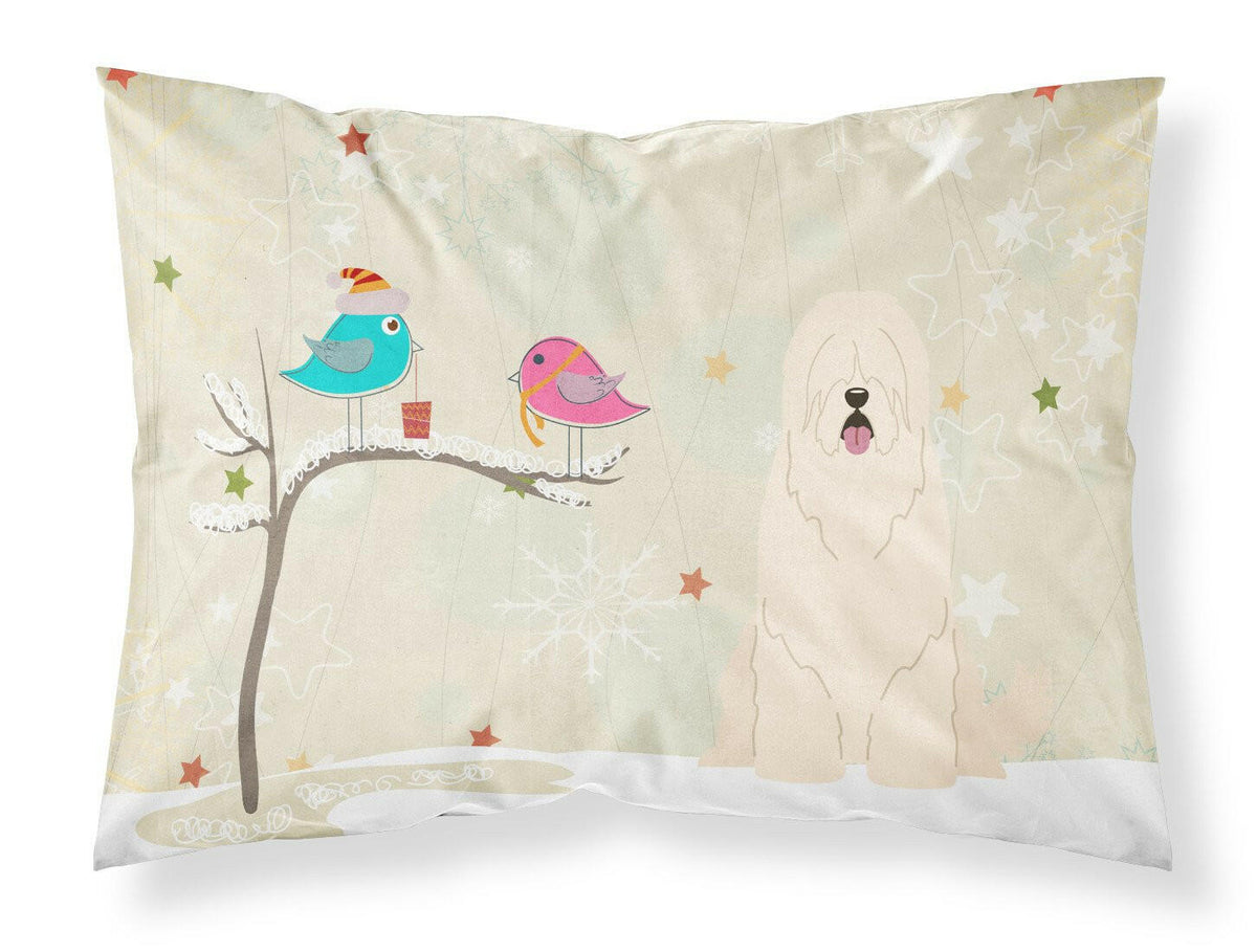 Christmas Presents between Friends South Russian Sheepdog Fabric Standard Pillowcase BB2496PILLOWCASE by Caroline&#39;s Treasures