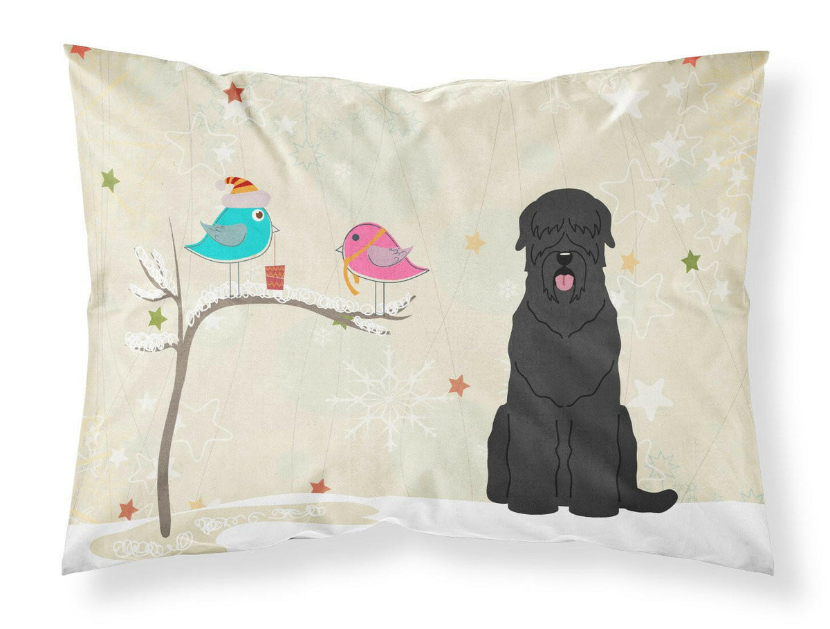 Christmas Presents between Friends Black Russian Terrier Fabric Standard Pillowcase BB2498PILLOWCASE by Caroline&#39;s Treasures
