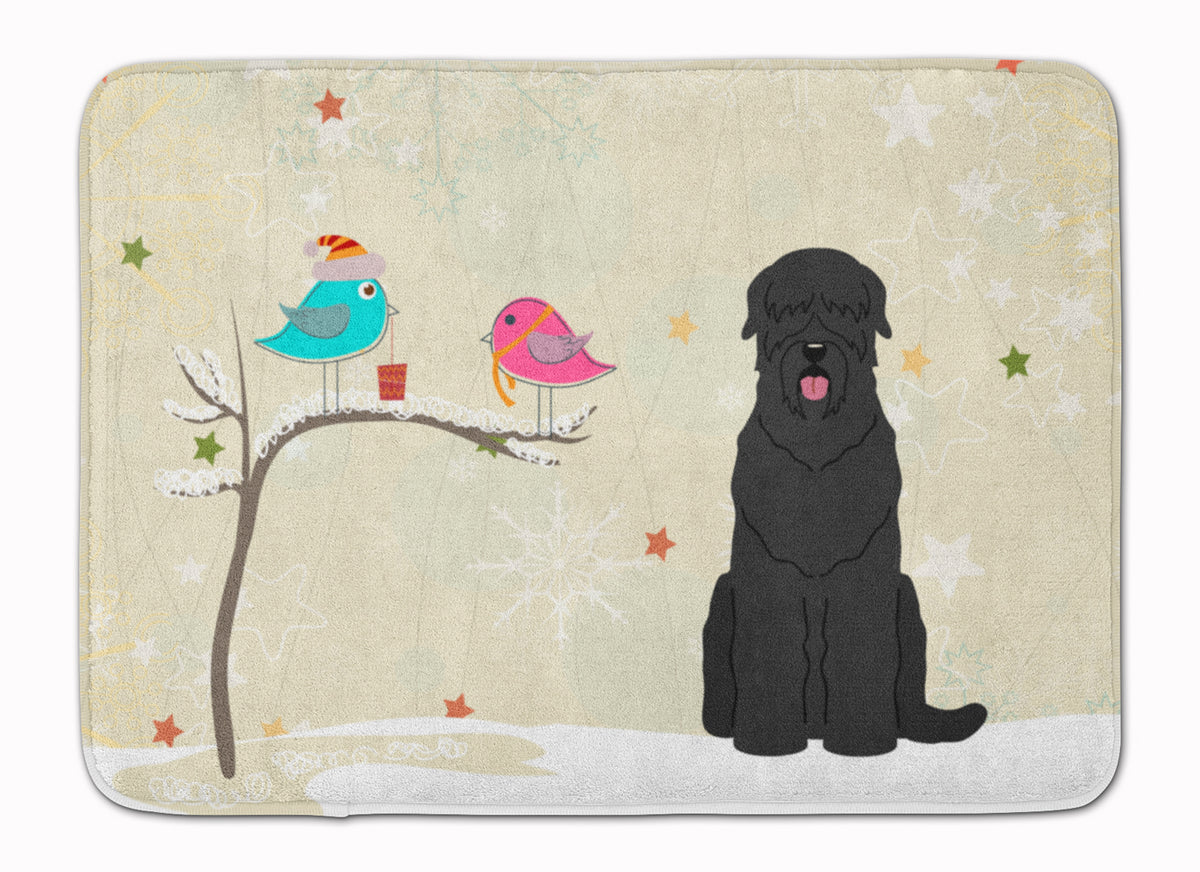 Christmas Presents between Friends Black Russian Terrier Machine Washable Memory Foam Mat BB2498RUG - the-store.com