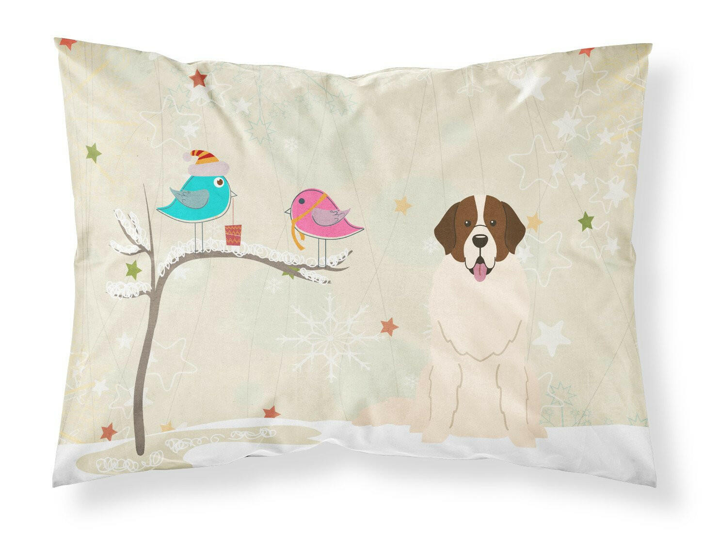 Christmas Presents between Friends Moscow Watchdog Fabric Standard Pillowcase BB2499PILLOWCASE by Caroline's Treasures