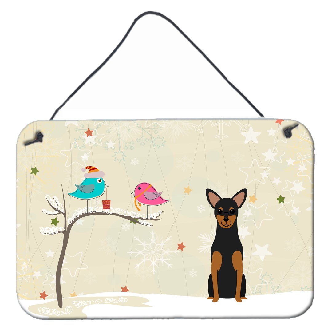 Christmas Presents between Friends Manchester Terrier Wall or Door Hanging Prints BB2500DS812 by Caroline's Treasures