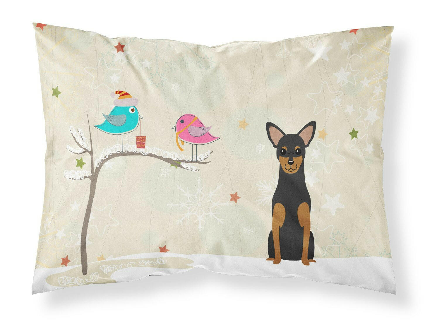 Christmas Presents between Friends Manchester Terrier Fabric Standard Pillowcase BB2500PILLOWCASE by Caroline's Treasures