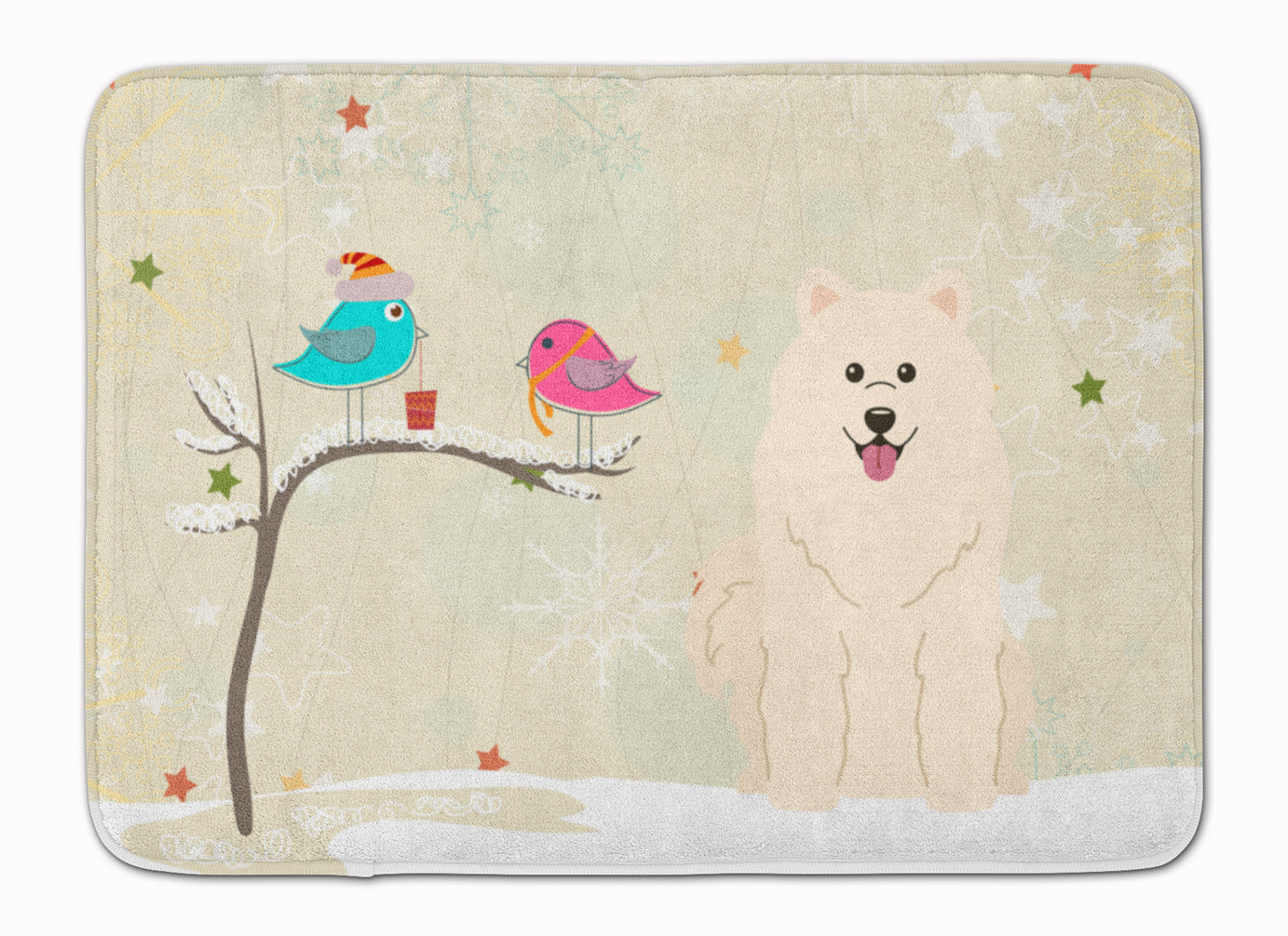 Christmas Presents between Friends Samoyed Machine Washable Memory Foam Mat BB2502RUG - the-store.com