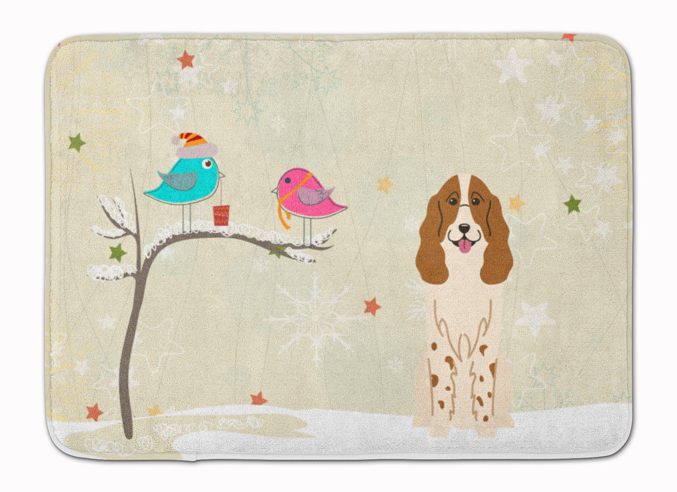 Christmas Presents between Friends Russian Spaniel Machine Washable Memory Foam Mat BB2503RUG - the-store.com