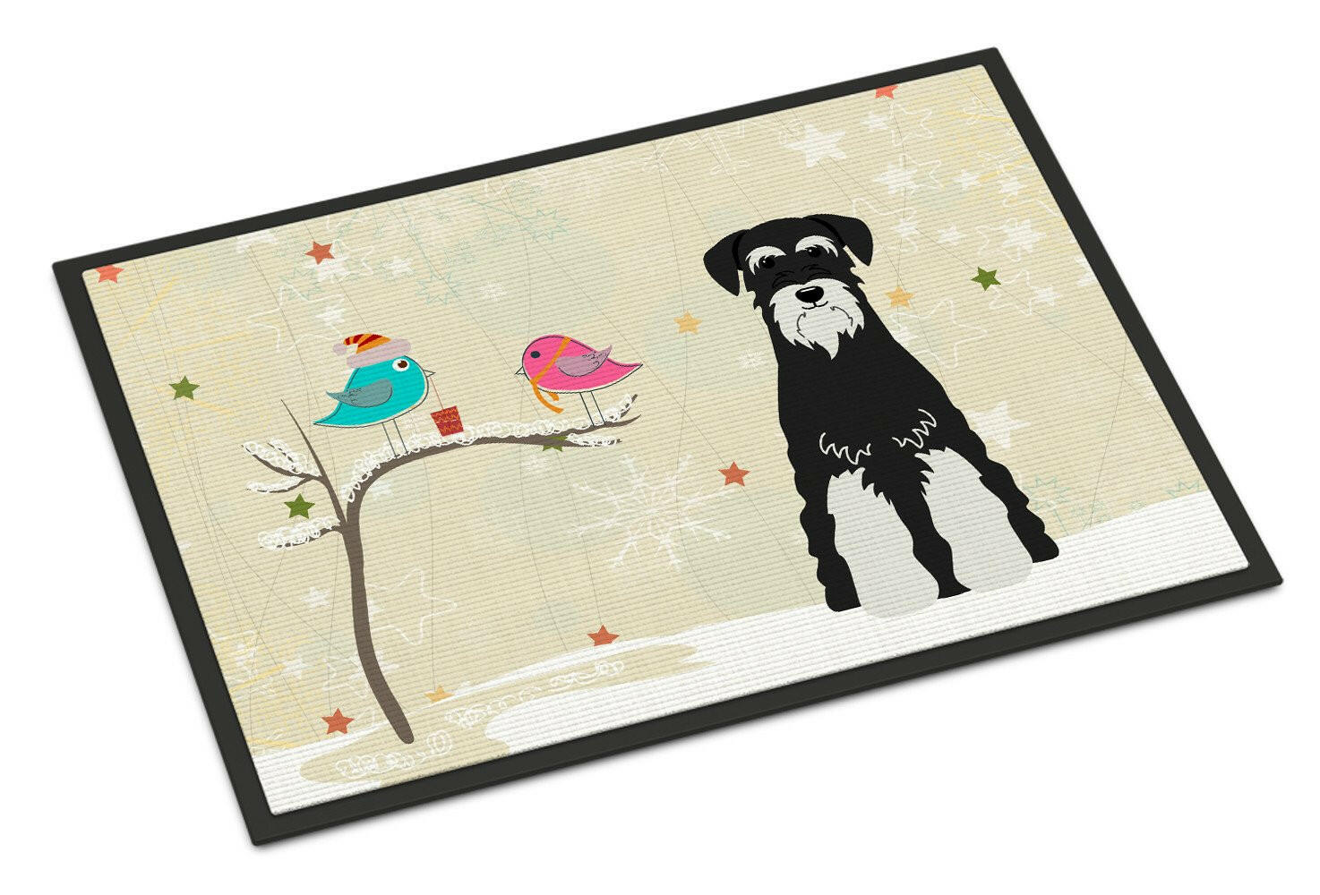 Christmas Presents between Friends Standard Schnauzer Salt and Pepper Indoor or Outdoor Mat 18x27 BB2505MAT - the-store.com