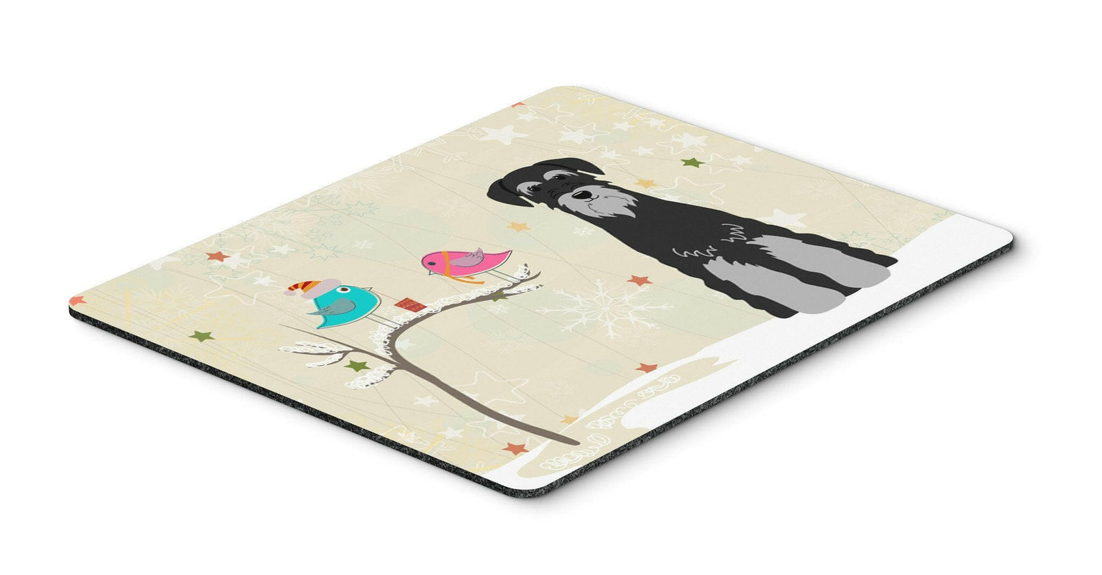 Christmas Presents between Friends Standard Schnauzer Black Grey Mouse Pad, Hot Pad or Trivet BB2506MP by Caroline's Treasures