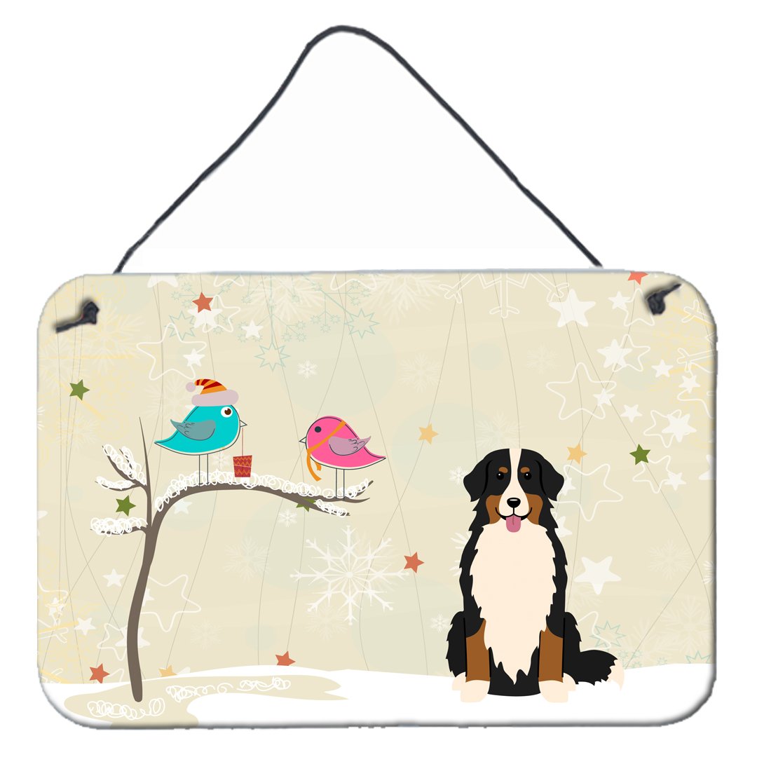 Christmas Presents between Friends Bernese Mountain Dog Wall or Door Hanging Prints by Caroline's Treasures