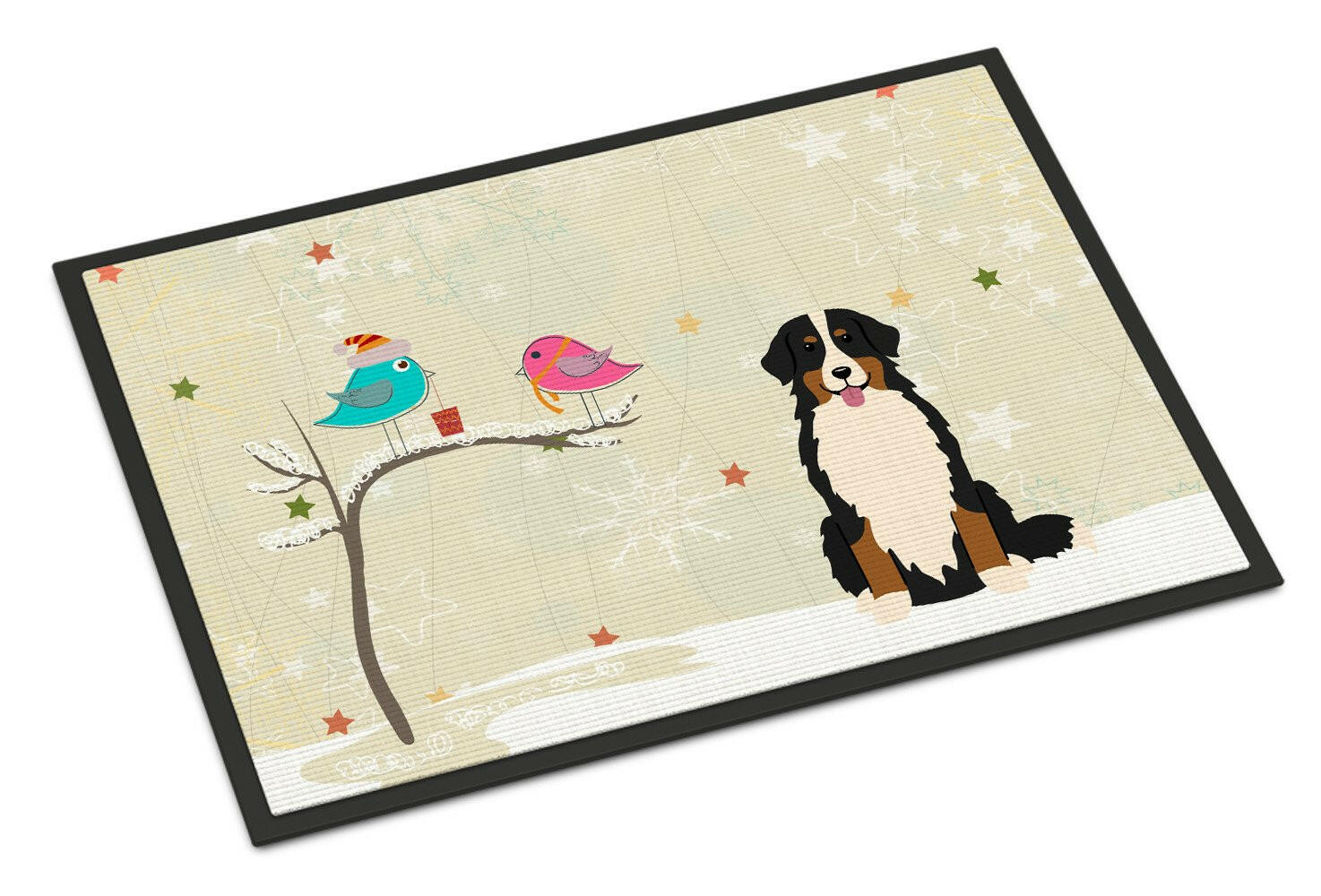 Christmas Presents between Friends Bernese Mountain Dog Indoor or Outdoor Mat 24x36 BB2508JMAT - the-store.com