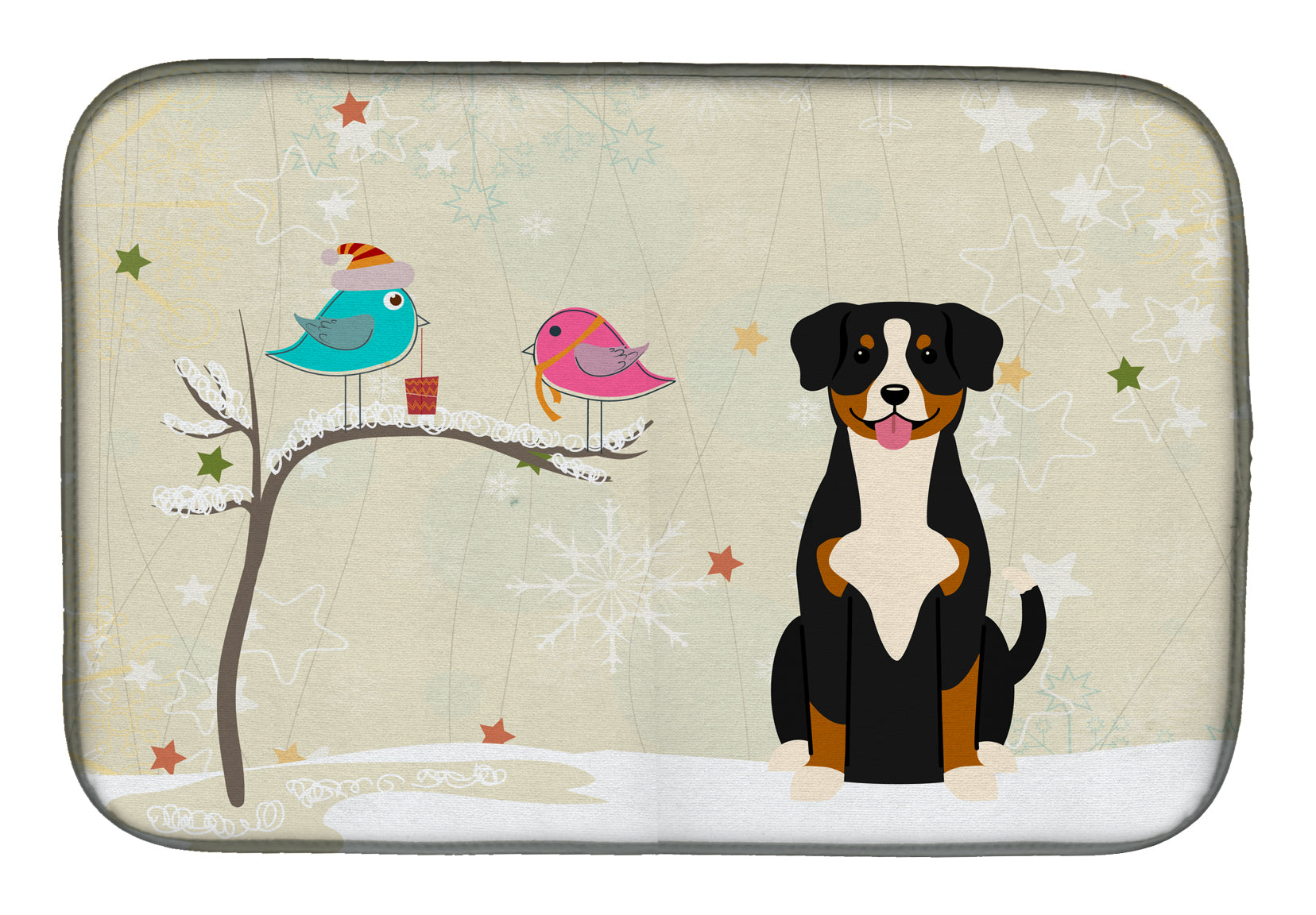 Christmas Presents between Friends Entlebucher Dish Drying Mat BB2510DDM  the-store.com.