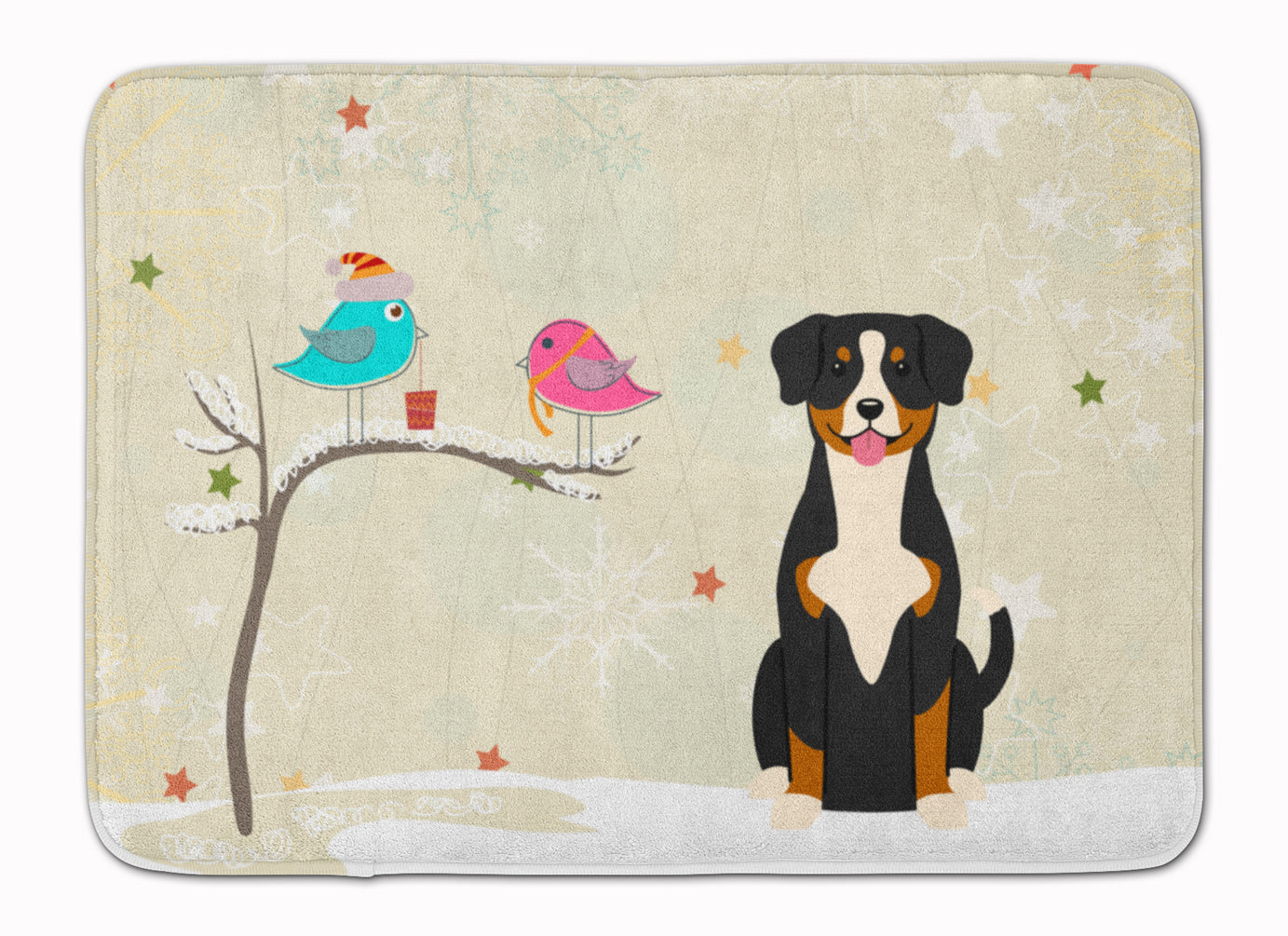 Christmas Presents between Friends Entlebucher Machine Washable Memory Foam Mat BB2510RUG - the-store.com