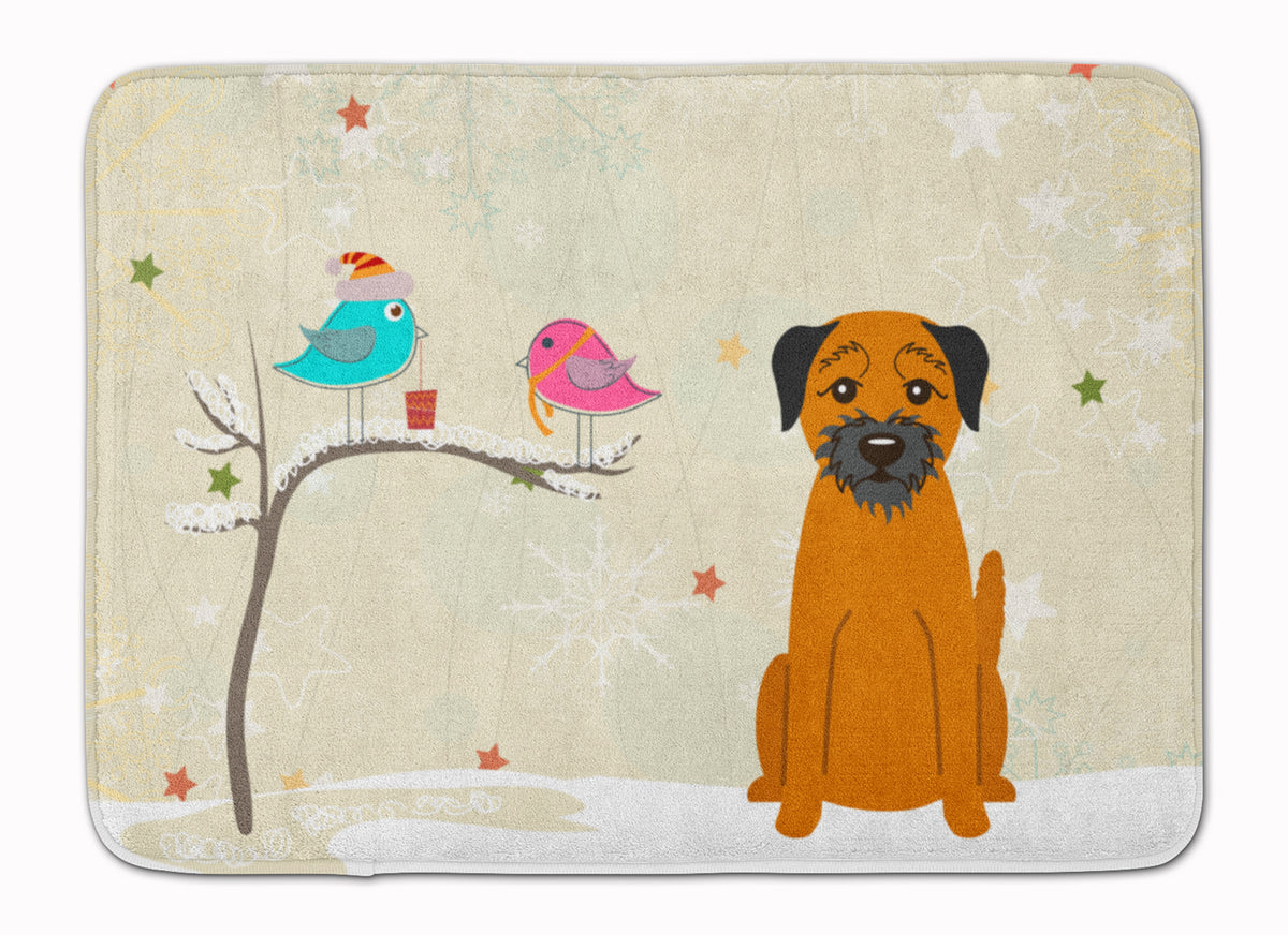 Christmas Presents between Friends Border Terrier Machine Washable Memory Foam Mat BB2511RUG - the-store.com